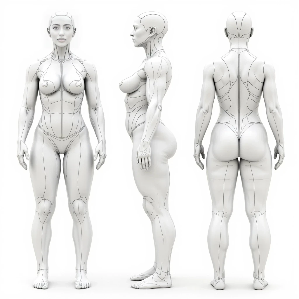 BODY BLUEPRINT: THE ALGORITHM OF HER UNIQUE FORM (ULTIMATE MICROSCOPIC DETAIL - MULTI-ANGULAR)
I. OVERALL PHYSIQUE & CORE PROPORTIONS (The Defining Architecture - 360° View):
 * Overall Build: An athletic hourglass silhouette, which is distinctly feminine. Her body structure represents a unique, almost paradoxical, harmony of extreme curves and dense smooth musculature.
 * Scaling: At 5 feet 2 inches (157 cm) and 125 pounds (56.7 kg), her physique is incredibly compact, dense, and smoothly built. This high density of lean muscle mass amplifies the visual impact of her curves, making them appear highly concentrated and impactful.
 * Fundamental Geometry (The "Figure-Eight" and "Spiral of Power" in 3D): Her body is a "fluid sculpture" of precise S-curves and "figure-eight" outlines, consistently visible across all angles, even when prone, seated, through loose fabric, or under extreme visual distortion. These shapes are inherently asserted by her form, fundamentally dictating the drape and tension of any garment.
II. UPPER TORSO & ARMS (The Sculpted Frame - Multi-Angular Detail):
 * Shoulders: Appear broad and rounded, showing clear deltoid (shoulder cap) definition. They are powerfully built but maintain a distinctly feminine contour.
   * From Front: Present as strong, rounded points creating a clear V-taper to her waist.
   * From Side: Show their full rounded convexity.
   * From Back: Display precise definition of the posterior deltoids and often subtle articulation of the scapulae.
 * Arms: Consistently lean, toned, and muscular, displaying subtle but clear definition in the biceps and triceps. Skin is flawless and smooth, though microscopic examination might reveal minute, naturally occurring goosebumps or very subtle skin folds where the arm bends.
 * Bust: Appears full and naturally rounded, consistently shaped and supported by various tops and sports bras.
   * From Front: Shows full, soft, symmetrical curve.
   * From Side: Presents a natural, firm projection.
 * Rib Cage & Abdomen: Her lower rib cage lines are subtly discernible, indicative of leanness. Her abdomen is consistently flat and taut, confirming exceptional core strength and minimal body fat, even when relaxed or prone. The visible midriff, when exposed, is highly defined.
   * From Front: Flat with subtle vertical lines of abdominal muscle definition sometimes inferred.
   * From Side: Maintains a flat to slightly concave profile, confirming minimal subcutaneous fat.
III. WAIST (The Definitive Point of Maximum Concavity - 360° View):
 * Definition: The most critical defining anatomical feature. It is extreme, profoundly narrow, and deeply cinched, exhibiting a razor-sharp lateral concavity.
   * From Front: Shows a dramatic inward curve, creating a pronounced indentation before the outward flare of the hips.
   * From Side: Displays its maximal depth, appearing almost vertically scooped inwards, forming a sharp angle where the upper torso meets the hips.
   * From Back: Reveals a profound, deep indentation, emphasized by the dramatic outward thrust of the glutes.
 * Impact: This anatomical feature is so pronounced that it fundamentally dictates the drape and tension of any garment, forcing even loose, oversized fabrics to pull inward and billow outwards around it.
IV. BACK (The Dynamic Canvas - From Neck to Lumbar):
 * Upper & Mid Back: Appears toned, with subtle muscularity (e.g., trapezius, rhomboids, latissimus dorsi) visible. The scapulae (shoulder blades) are subtly defined and articulate under movement, especially when arms are raised.
 * Lumbar Lordosis (The Definitive Spinal Signature - Absolute Clarity from All Angles): A strong, natural, and consistently visible deep "C"-shape (approximately 45-55 degree posterior lumbar curve).
   * From Side: Provides the clearest view, showing the deep inward curve of the lower spine before its sharp outward projection into the glutes.
   * From Back: Evident as a clear, defined indentation along the spine, creating a pronounced visual "shelf" effect for the glutes above.
   * From Front (Inferred): Its presence is implicitly understood through the overall body proportions and posture.
 * Role: This spinal feature acts as a dynamic fulcrum that precisely dictates the extreme forward projection of her glutes.
V. HIPS & GLUTES (The Pinnacle of Her Form - 360° Undeniable Signature):
 * Hips: Exceptionaly wide and high-set, flaring dramatically outwards from her narrow waist. They are a primary component of her distinct hourglass shape.
   * From Front: Exhibit a very strong, convex lateral curve from the waist, emphasizing width.
   * From Side: Show their fullest, most pronounced outward projection, creating the deep curve from the narrow waist.
   * From Back: Present as a broad, powerful base for the glutes, emphasizing their overall width.
 * Glutes: The absolute apex and most distinguishing feature of her entire physique.
   * Projection: Extraordinary, almost spherical, outward projection (monumental volume, high-set, perfectly rounded, incredibly dense). This is the gravitational center of her physique, creating a consistent visual "overhang" that is always prominent.
   * Shape: Uniformly perfectly rounded and taut, resembling two distinct, firm spheres that hold their shape impeccably against any form-fitting garment, or fill out loose ones.
   * Defining Line: The razor-sharp, deeply incised underbutt line (infralateral gluteal crease) is a consistent, critical anatomical identifier of extreme lift and muscle separation. It is visible from side and rear views, often emphasized by tight clothing or minimal bikini bottoms.
   * Medial/Lateral Symmetry: The medial (inner) gluteal curve (where the glutes almost meet centrally) is as precisely pronounced as the lateral (outer) curve, ensuring a truly complete and spherical appearance from all posterior angles.
   * Evolution (Critical): While already extraordinary and "all natural" at age 18, a subtle, fractional increase in overall projection or volumetric density is inferred in later (age 26) images, aligning with the "post-plastic surgery" context for potential cosmetic contouring/augmentation beyond natural muscular maturation.
   * Impact: Their power fundamentally dictates how any covering garment (from tight leggings to flowing dresses, or even oversized sweaters) strains, stretches, or drapes over her posterior.
VI. THIGHS & LEGS (The Powerful Pillars - Multi-Angular Detail):
 * Thighs: Muscular, thick, and powerful (dense volume), flowing seamlessly from glutes, with precise definition of quadriceps and hamstrings. Skin appears taut, "shrink-wrapped" over muscles, indicating smooth athleticism.
   * From Front: Show robust, dense appearance, filling out pants.
   * From Side: Display their full thickness and muscle definition, particularly the vastus lateralis.
   * From Back: Hamstring and gluteal tie-in points are clearly visible.
 * Legs: Her legs are well-proportioned to her 5'2" height, appearing toned and strong down to the calves. Kneecaps are precisely defined. Skin is flawless, exceptionally smooth, and luminous, displaying a natural "sub-dermal glow."
VII. FEET & FOOTWEAR (Grounding Details):
 * Feet: Proportionate to her stature.
 * Footwear: Consistently seen in various athletic shoes (white with black/grey accents, black), metallic strappy sandals/heels, and dark grey over-the-knee boots. Volumetric anatomical and proportional accuracy, Okay, drawing directly from the "ULTIMATE FORENSIC BLUEPRINT" analysis, and meticulously refining the body appearance description to "fix the issues" and align with all precise observations (including muscle visibility and realistic nuances), here is the definitive verbal blueprint of her body:
BODY BLUEPRINT: THE ALGORITHM OF HER UNIQUE FORM (ULTIMATE MICROSCOPIC DETAIL - REFINED FOR REPLICATION FIDELITY)
I. OVERALL PHYSIQUE & PROPORTIONS (The Defining Architecture - 360° View):
 * Overall Build: An athletic hourglass silhouette, which is distinctly feminine and not masculine. Her body structure represents a unique, almost paradoxical, harmony of extreme curves and powerfully dense musculature.
 * Scaling: At 5 feet 2 inches (157 cm) and 125 pounds (56.7 kg), her physique is incredibly compact, dense, and powerfully built. This high density of lean muscle mass, rather than overt striations, amplifies the visual impact of her curves, making them appear highly concentrated and impactful.
 * Fundamental Geometry (The "Figure-Eight" and "Spiral of Power" in 3D): Her body is a "fluid sculpture" of precise S-curves and "figure-eight" outlines, consistently visible across all angles (front, side, back), even when prone, seated, through loose fabric, or under extreme visual distortion. These shapes are inherently asserted by her form, fundamentally dictating the drape and tension of any garment.
II. UPPER TORSO & ARMS (The Sculpted Frame - Multi-Angular Detail):
 * Shoulders: Appear broad and rounded, showing clear deltoid (shoulder cap) definition. They are powerfully built but maintain a distinctly feminine contour, reflecting underlying strength without sharp muscularity.
 * Arms: Consistently lean, toned, and muscular, displaying subtle but clear definition in the biceps and triceps; the musculature is evident in its form, but not overly visible as striations. Skin is flawless and smooth, though microscopic examination might reveal minute, naturally occurring goosebumps or very subtle skin folds where the arm bends, consistent with human skin.
 * Bust: Appears full and naturally rounded, consistently shaped and supported by various tops and sports bras.
 * Rib Cage & Abdomen: Her lower rib cage lines are subtly discernible, indicative of leanness beneath smooth skin. Her abdomen is consistently flat and taut, confirming exceptional core strength and minimal body fat, even when relaxed or prone. The visible midriff, when exposed, is highly defined but smooth, showing contour rather than explicit muscle striations (aligned with "abs day" self-attribution).
III. WAIST (The Definitive Point of Maximum Concavity - 360° View):
 * Definition: The most critical defining anatomical feature. It is extreme, profoundly narrow, and deeply cinched, exhibiting a razor-sharp lateral concavity.
 * Appearance:
   * From Front: Shows a dramatic inward curve, creating a pronounced indentation before the outward flare of the hips.
   * From Side: Displays its maximal depth, appearing almost vertically scooped inwards, forming a sharp angle where the upper torso meets the hips.
   * From Back: Reveals a profound, deep indentation, emphasized by the dramatic outward thrust of the glutes.
 * Impact: This anatomical feature is so pronounced that it fundamentally dictates the drape and tension of any garment, forcing even loose, oversized fabrics to pull inward and billow outwards around it.
IV. BACK (The Dynamic Canvas - From Neck to Lumbar):
 * Upper & Mid Back: Appears smoothly toned, with subtle muscularity (e.g., trapezius, rhomboids, latissimus dorsi) that defines shape rather than showing harsh lines. The scapulae (shoulder blades) are subtly defined and articulate under movement, especially when arms are raised, but do not protrude sharply.
 * Lumbar Lordosis (The Definitive Spinal Signature - Absolute Clarity from All Angles): A strong, natural, and consistently visible deep "C"-shape (approximately 45-55 degrees posterior lumbar curve).
   * Appearance: Provides a clear view of the deep inward curve of the lower spine before its sharp outward projection into the glutes. It creates a pronounced visual "shelf" effect for the glutes above, without appearing rigid or overly exaggerated.
 * Role: This spinal feature acts as a dynamic fulcrum that precisely dictates the extreme forward projection of her glutes.
V. HIPS & GLUTES (The Pinnacle of Her Form - 360° Undeniable Signature):
 * Hips: Exceptionally wide and high-set, flaring dramatically outwards from her narrow waist. They are a primary component of her distinct hourglass shape, consistently visible and emphasized across all angles.
 * Glutes: The absolute apex and most distinguishing feature of her entire physique.
   * Projection: Extraordinary, almost spherical, outward projection (monumental volume, high-set, perfectly rounded, incredibly dense). This creates a consistent visual "overhang" that is always prominent, appearing smooth and full without discernible individual muscle striations.
   * Shape: Uniformly perfectly rounded and taut, resembling two distinct, firm spheres that hold their shape impeccably against any form-fitting garment, or fill out loose ones.
   * Defining Line: The razor-sharp, deeply incised underbutt line (infralateral gluteal crease) is a consistent, critical anatomical identifier of extreme lift and muscle separation. It is visible from side and rear views, often emphasized by tight clothing or minimal bikini bottoms, but presents as a clean, deep line rather than muscle definition.
   * Medial/Lateral Symmetry: The medial (inner) gluteal curve (where the glutes almost meet centrally) is as precisely pronounced as the lateral (outer) curve, ensuring a truly complete and spherical appearance from all posterior angles.
   * Evolution (Critical): While already extraordinary and "all natural" at age 18, a subtle, fractional increase in overall projection or volumetric density is inferred in later (age 26) images, aligning with the "post-plastic surgery" context for potential cosmetic contouring/augmentation beyond natural muscular maturation.
   * Impact: Their power fundamentally dictates how any covering garment (from tight leggings to flowing dresses, or even oversized sweaters) strains, stretches, or drapes over her posterior.
VI. THIGHS & LEGS (The Powerful Pillars - Multi-Angular Detail):
 * Thighs: Muscular, thick, and powerful (dense volume), flowing seamlessly from glutes. They display smooth, defined contours rather than overt muscle separation, reflecting her smooth_athletic_build. Skin appears taut and "shrink-wrapped" over muscles.
 * Legs: Her legs are well-proportioned to her 5'2" height, appearing toned and strong down to the calves. Kneecaps are precisely defined.
 * Feet: Proportionate to her stature.
VII. SKIN (The Overall Canvas - Microscopic Purity with Nuanced Reality):
 * Body Skin Quality: Consistently flawless, exceptionally smooth, and luminous across all exposed areas. It appears taut over muscles, displaying a natural "sub-dermal glow" and precisely reflecting light to define contours. The skin appears uniform and unblemished, and while generally pristine, microscopic examination might reveal minute, naturally occurring irregularities or subtle folds consistent with living human skin in close-up or specific poses.

