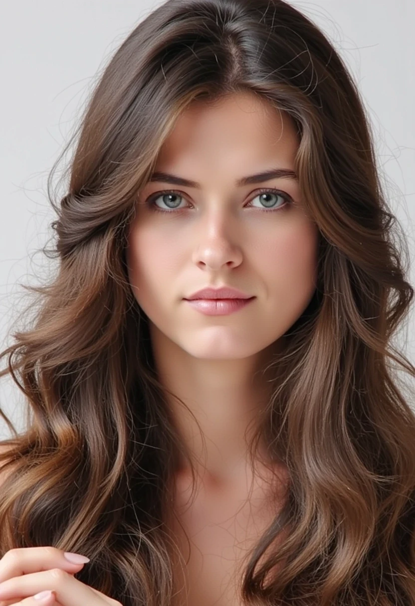 photo of woman CSTMDL, brunette, blue eyes