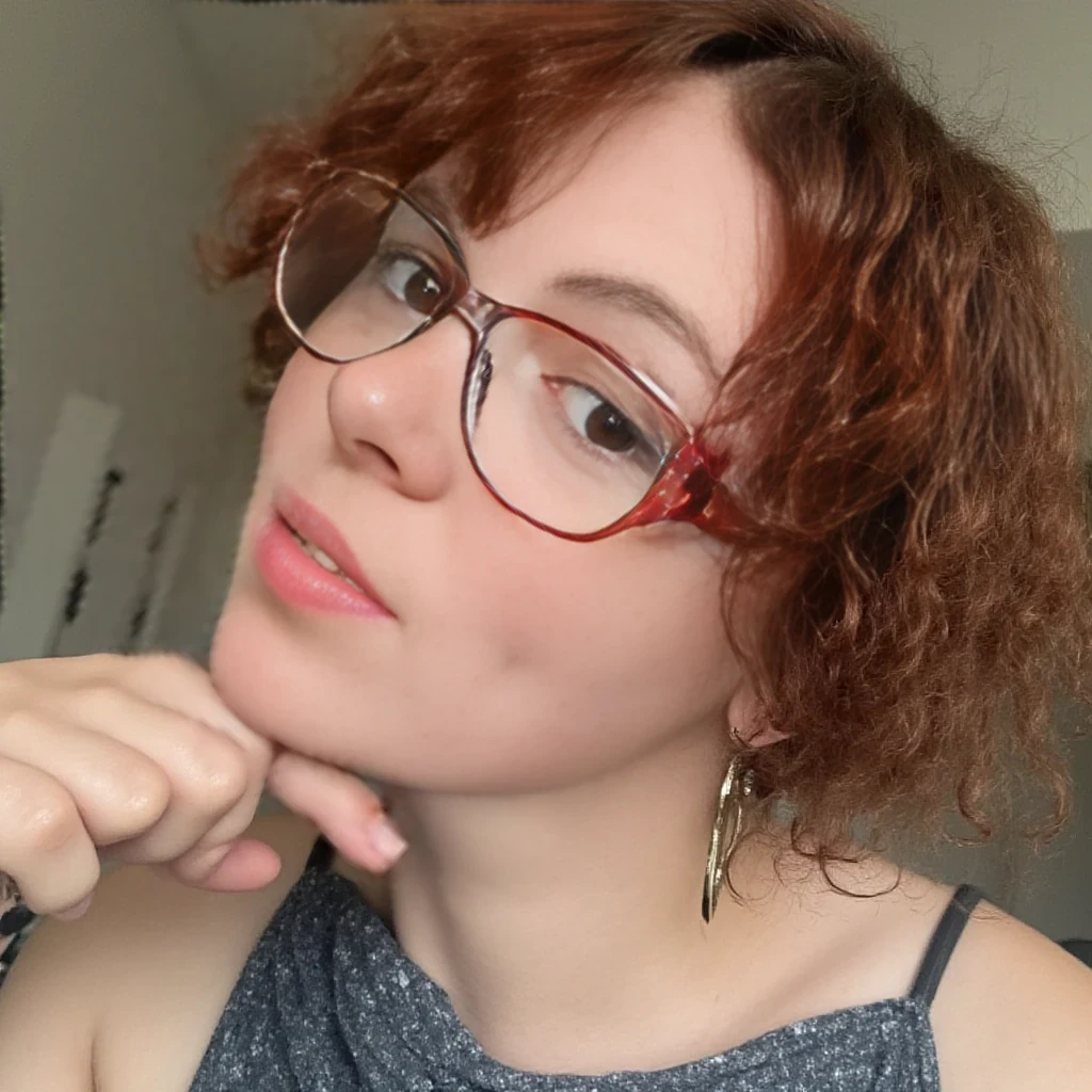 boring low quality snapchat photo circa 2015, cute woman, soft light red hair, full outfit