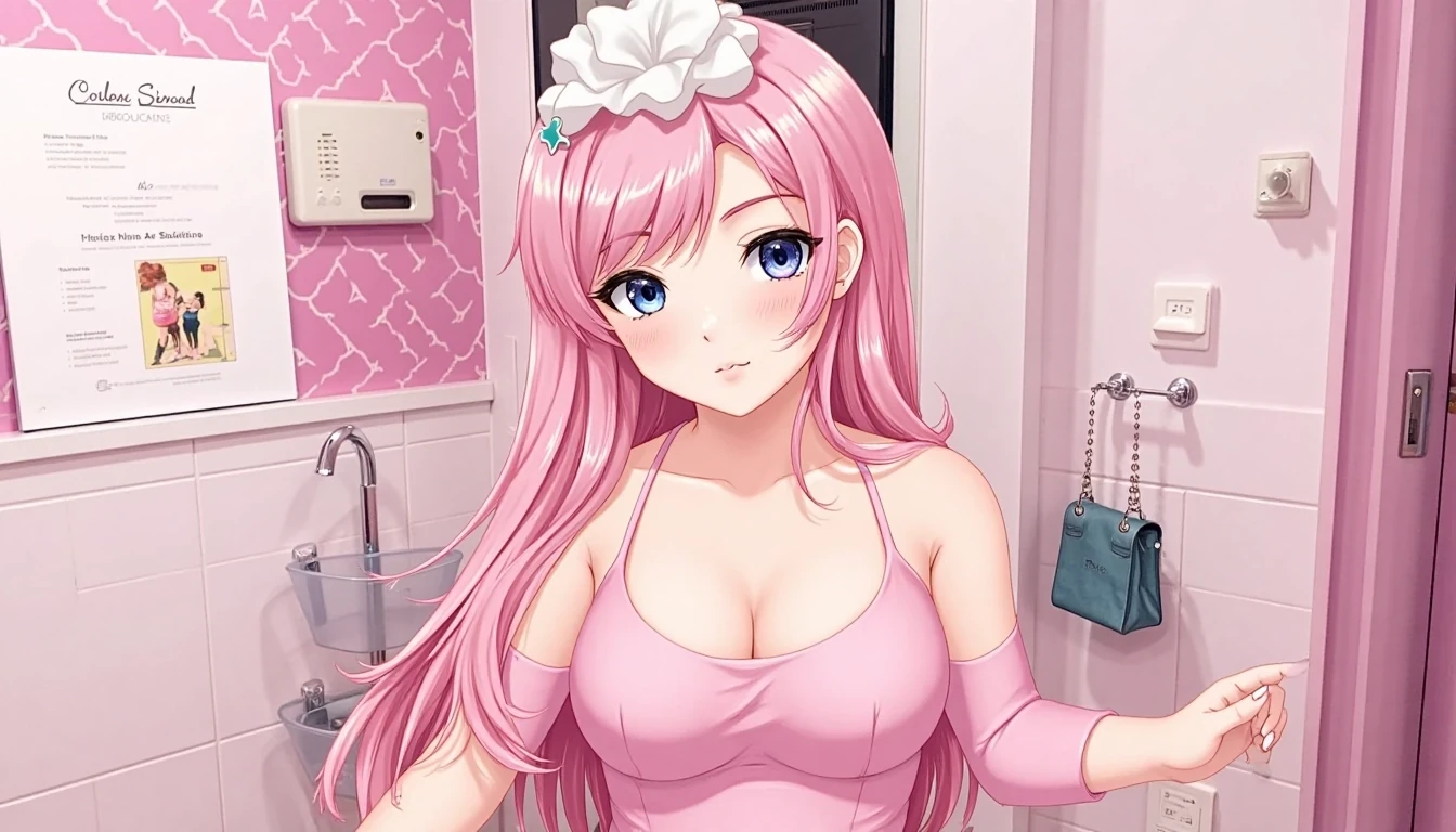 CSTMDL as an anime girl,anime girl ,anime girl, hentai girl,full body pics,big boobs, body like a pornstar, low cut hot pink dress,