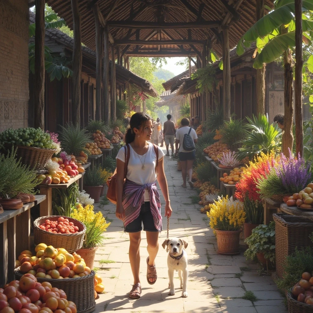 do a pic of Arabella visiting Ubud Markets 