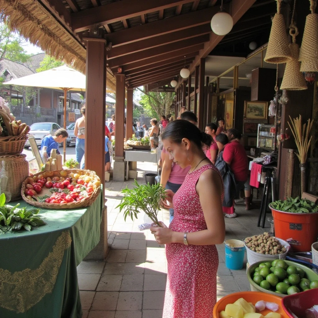 do a pic of Arabella visiting Ubud Markets 