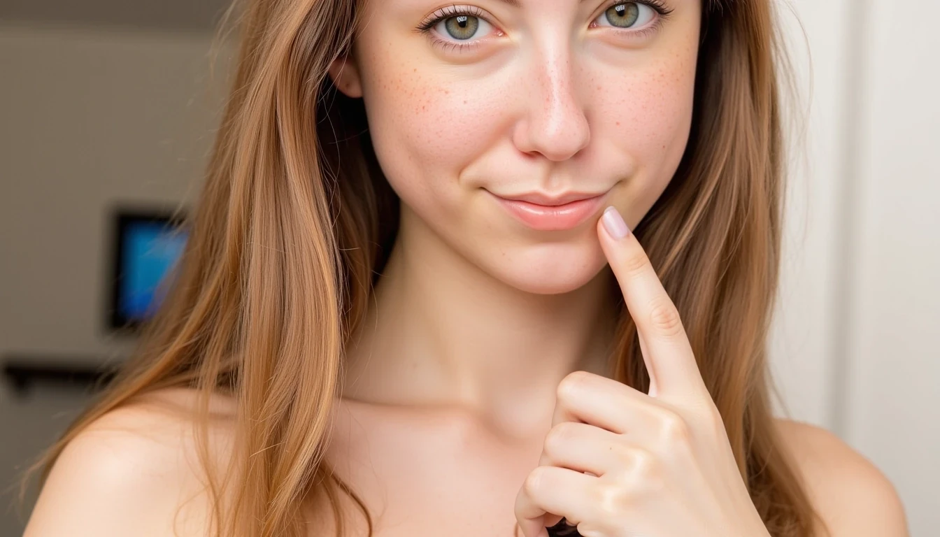 CSTMDL,she should have long straight hair, she should be smiling like a slut, she should be posing seductively,she should be a nude model, she should be modeling nude, she should be in a bathroom, she should be having her photo taken by a professional photographer