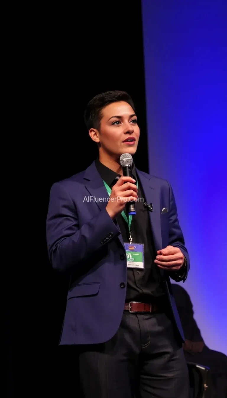 Keynote speaker portrait of young man