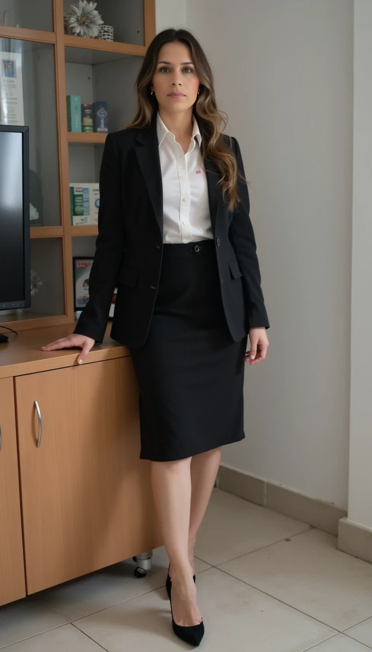 A full body shot photo size 12   professional   Office dress 
  