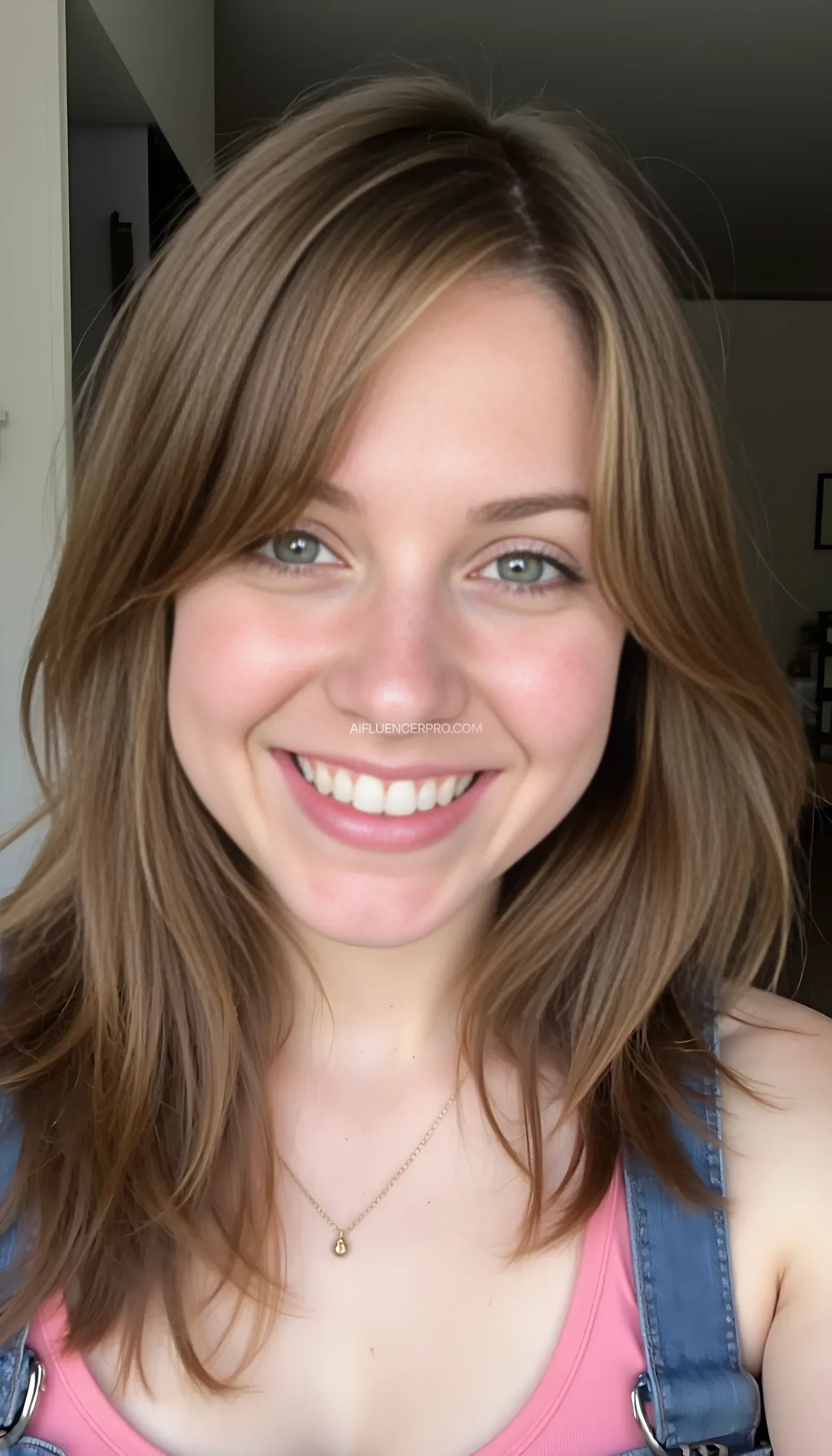 boring low quality snapchat photo circa 2015, cute woman, soft light brown hair, selfie