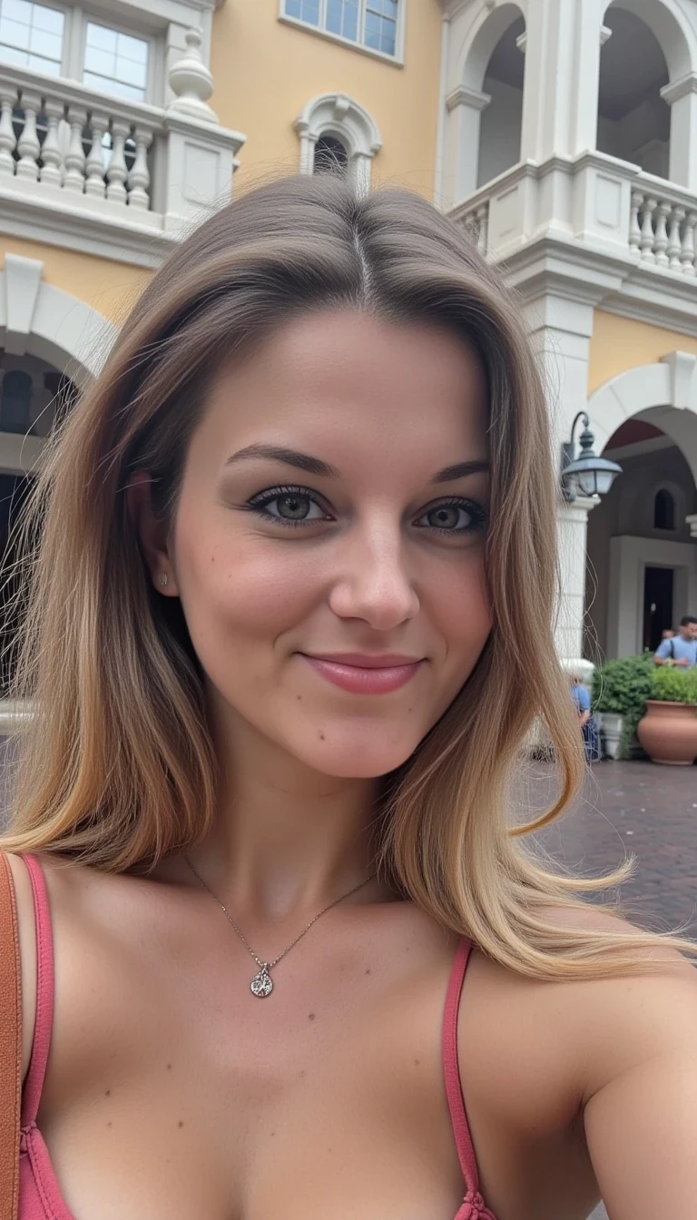 iphone portrait of CSTMDL woman at Disneyland 