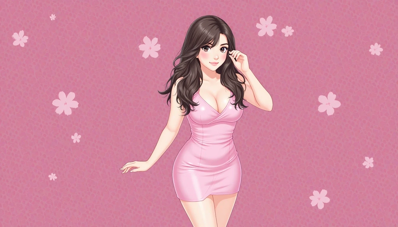 CSTMDL as an anime girl,anime girl ,anime girl, hentai girl,full body pics,big boobs, body like a pornstar, low cut hot pink dress,