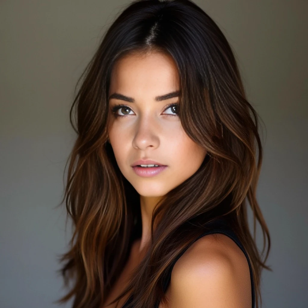 slim thick with brunette hair and light green eyes