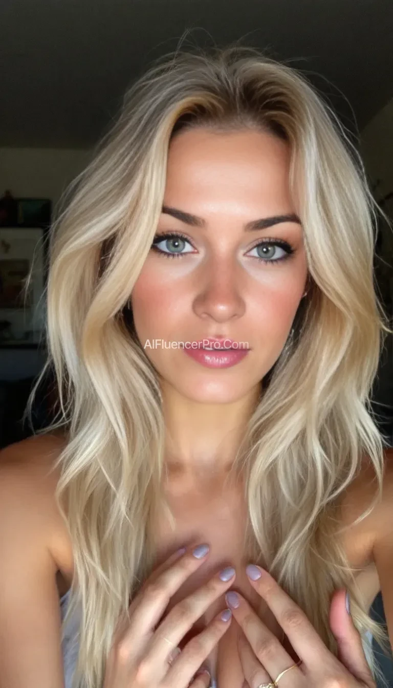 selfie photo of beautiful blonde woman d21bhb905tqutm1f0m79ma4p