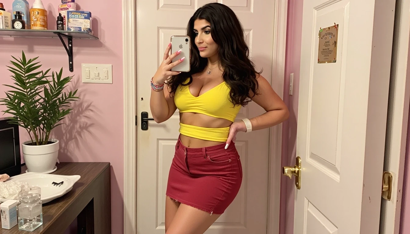 CSTMDL,she should be an anime girl, anime girl,hentai,body like ava addams,huge boobs,yellow tank top