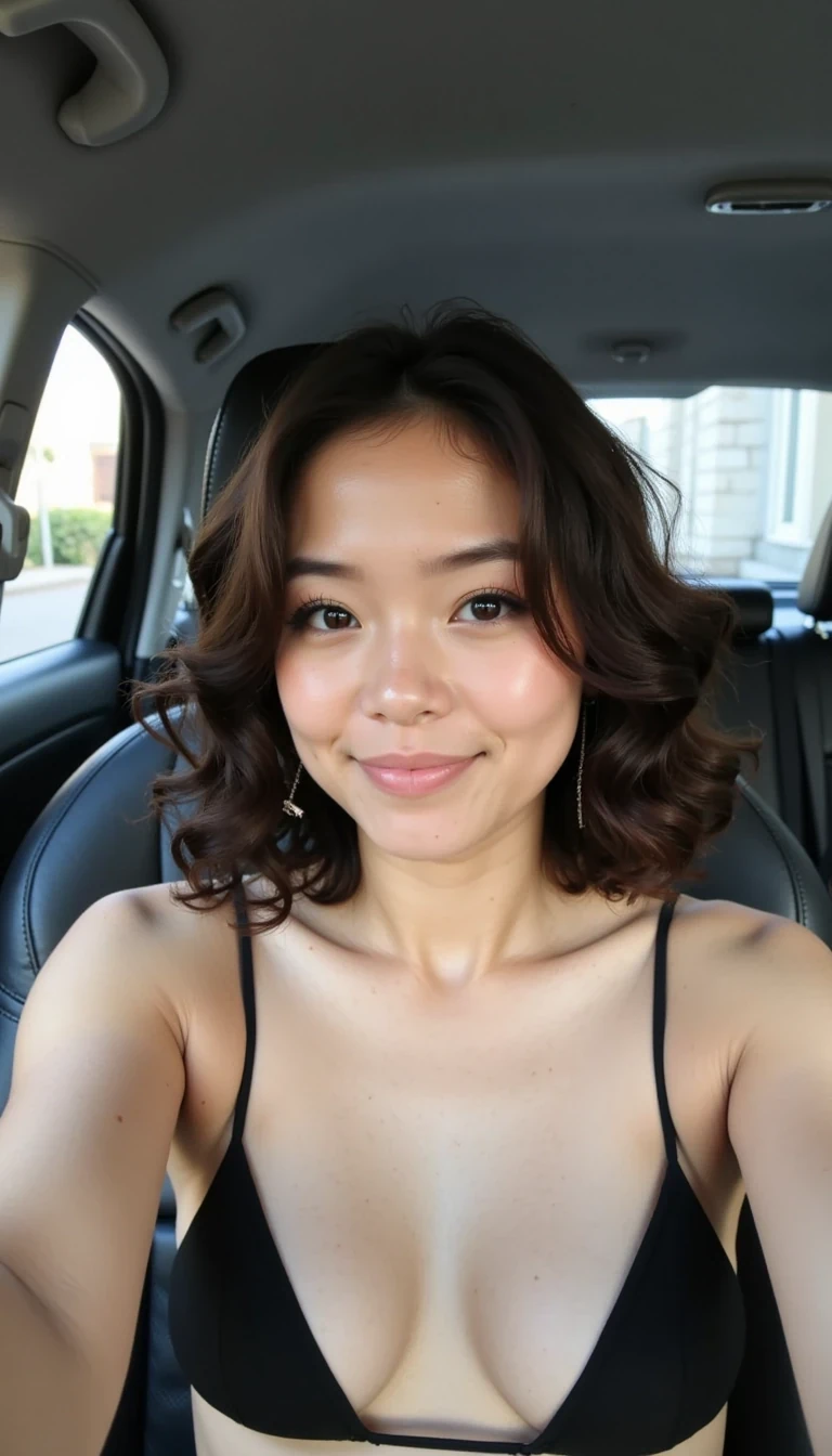 photo of cute woman CSTMDL in a car