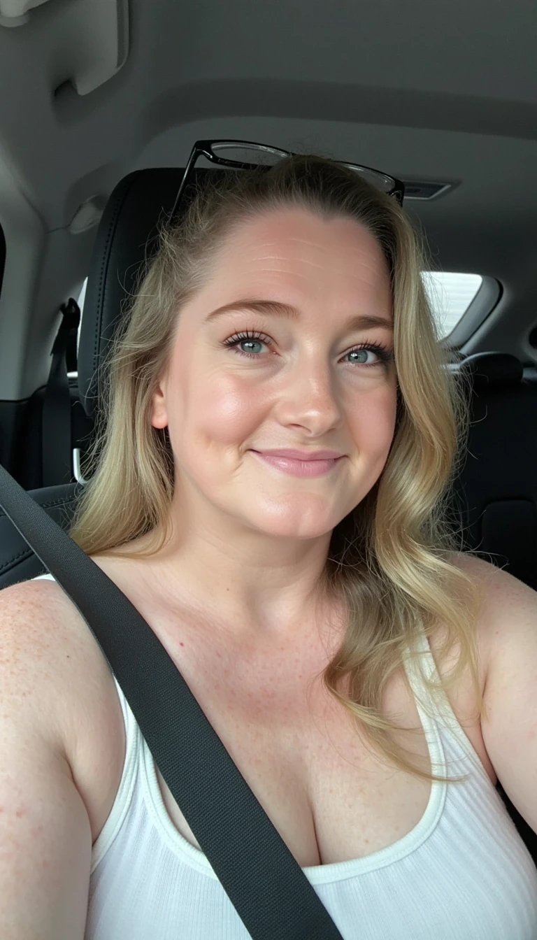 photo of cute woman CSTMDL in a car