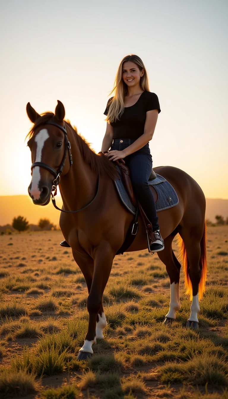 A woman sitting on a horse CSTMDL