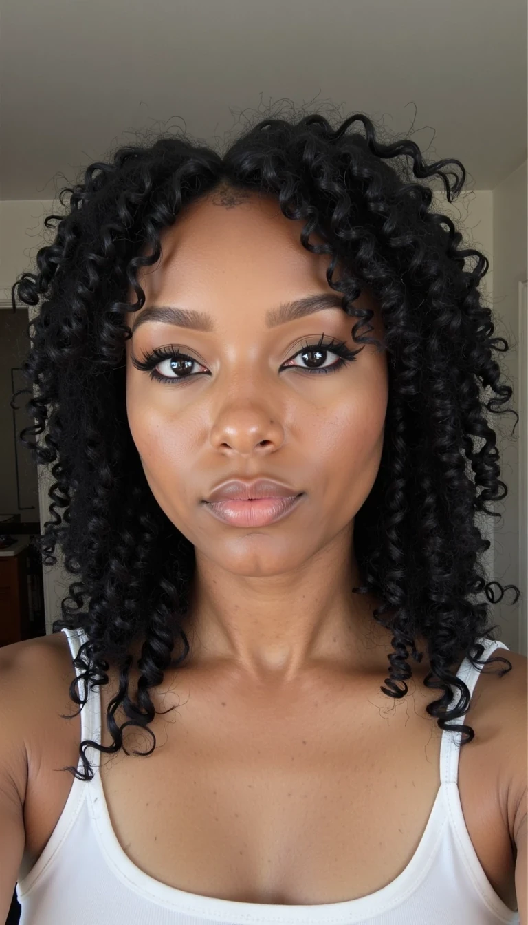 medium close up selfie picture of  CSTMDL character Tiana 