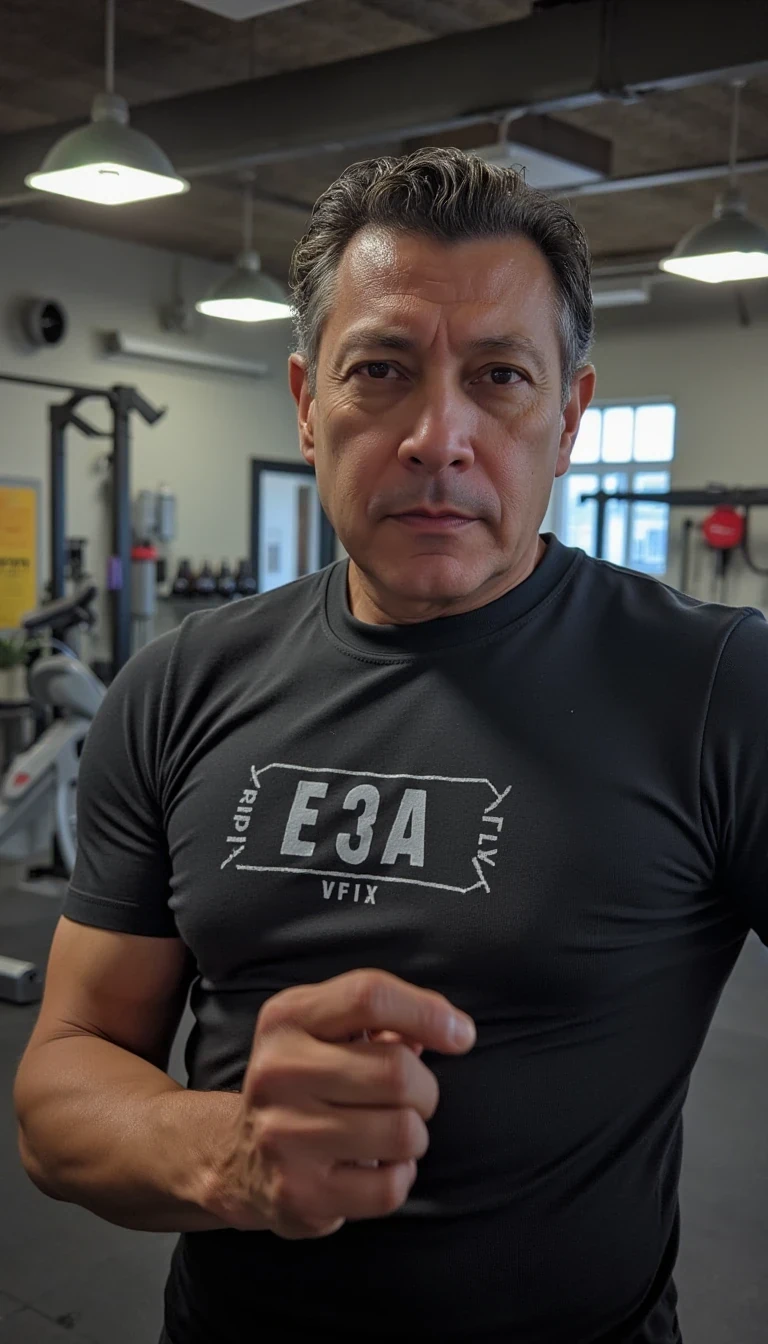 photo of fit man CSTMDL in gym