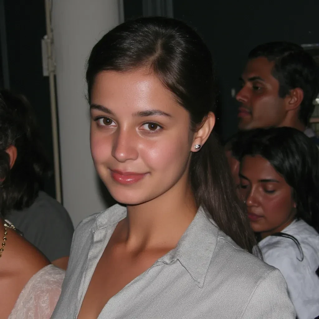 young women, dark brown hair, brown eyes, good skin, slim face