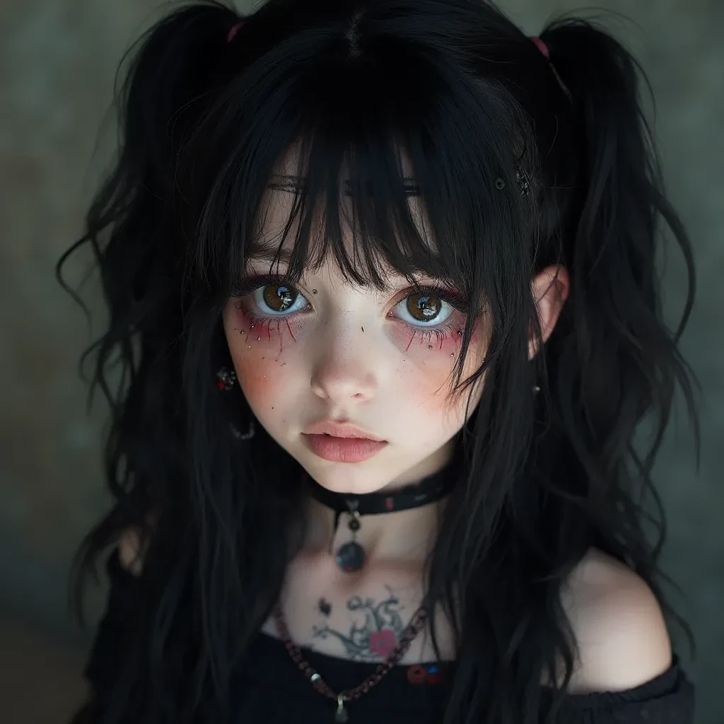 young goth girl with dyed hair and facial pei face ue8ko23rjdwa5mdwv6t760yp