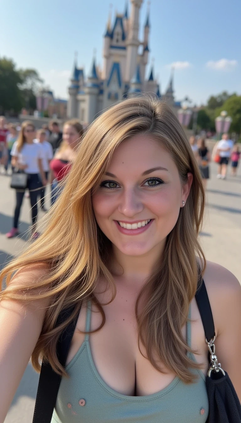 iphone portrait of CSTMDL woman at Disneyland 