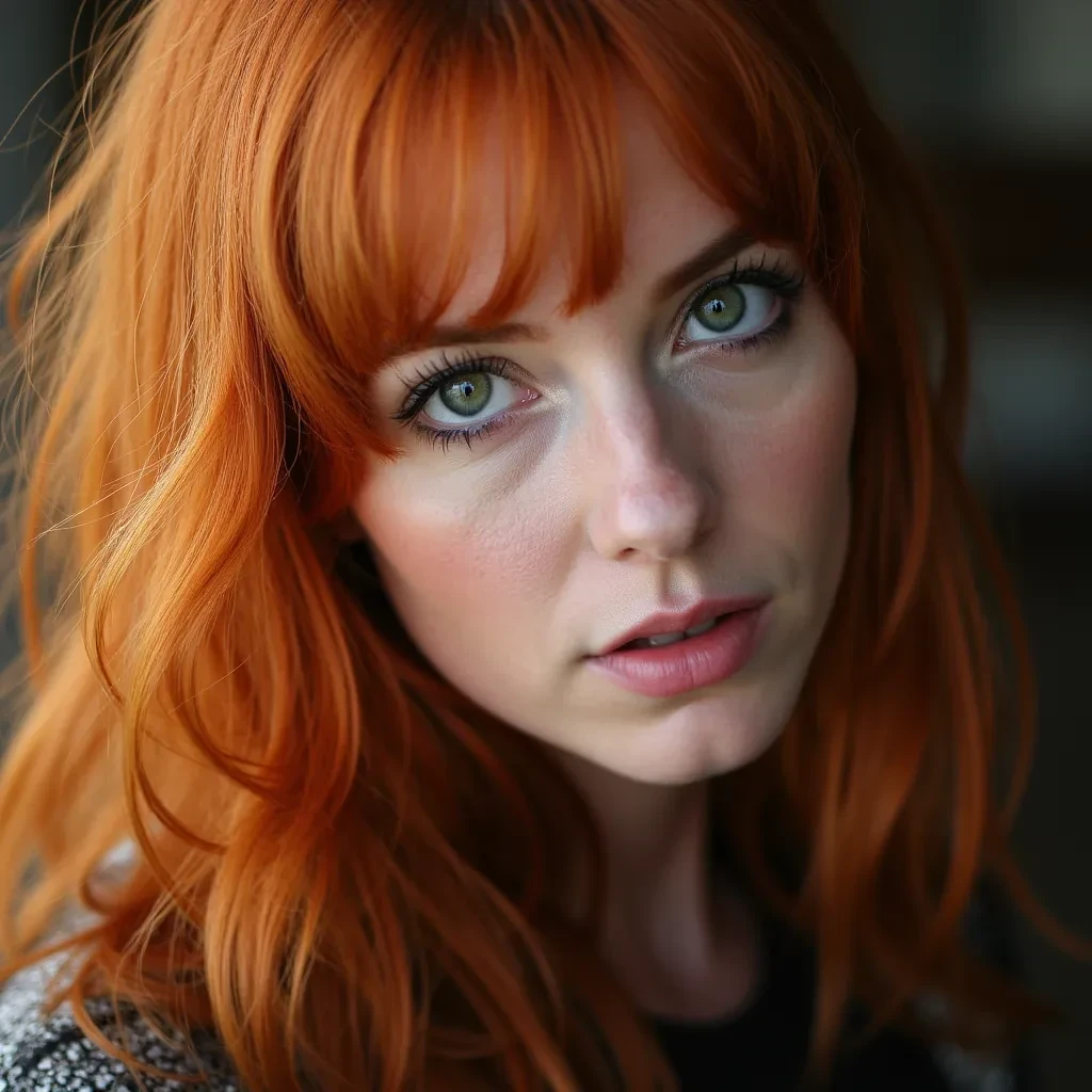 Red head green eyes súpermodel woman