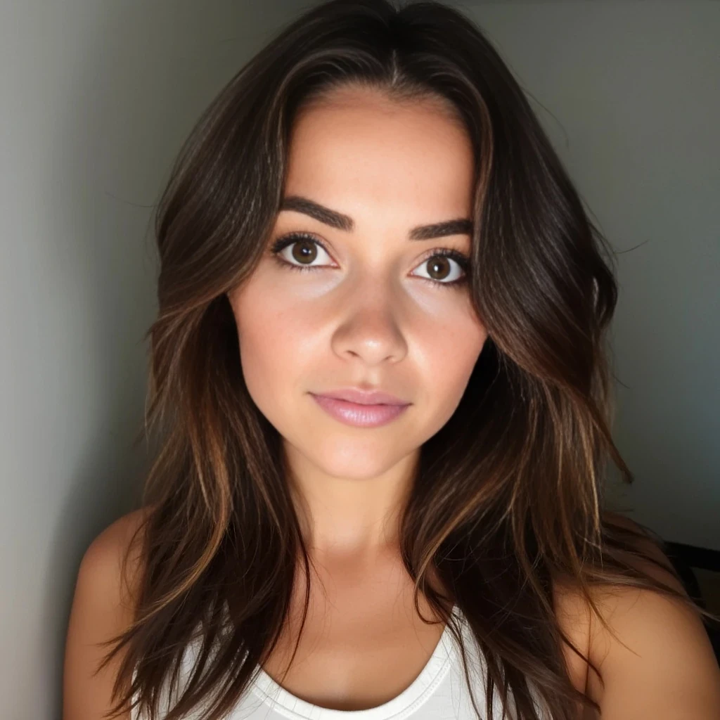 slim thick with brunette hair and light green eyes