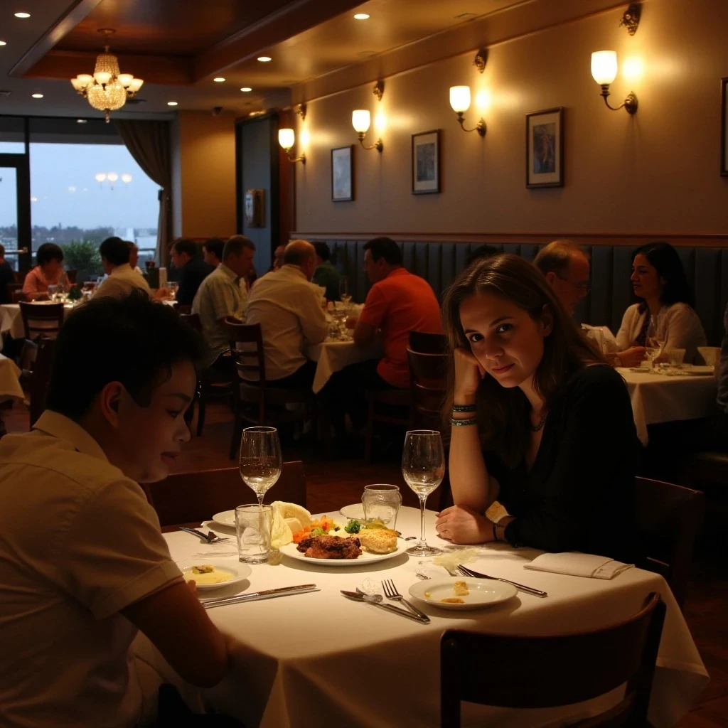 sitting down eating at a 5 star restaurant