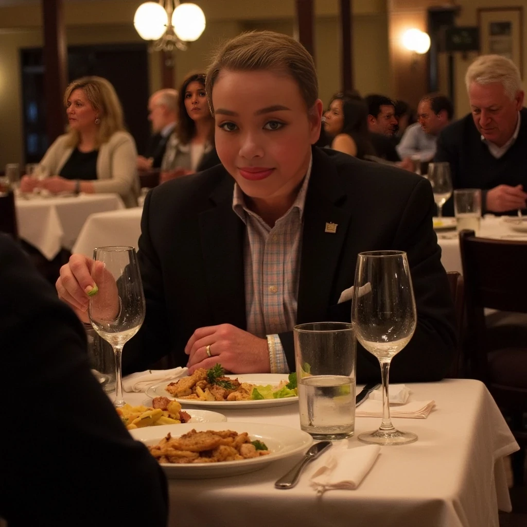 sitting down eating at a 5 star restaurant