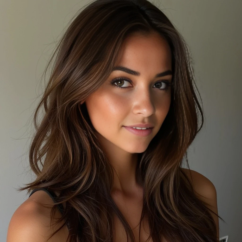 slim thick with brunette hair and light green eyes