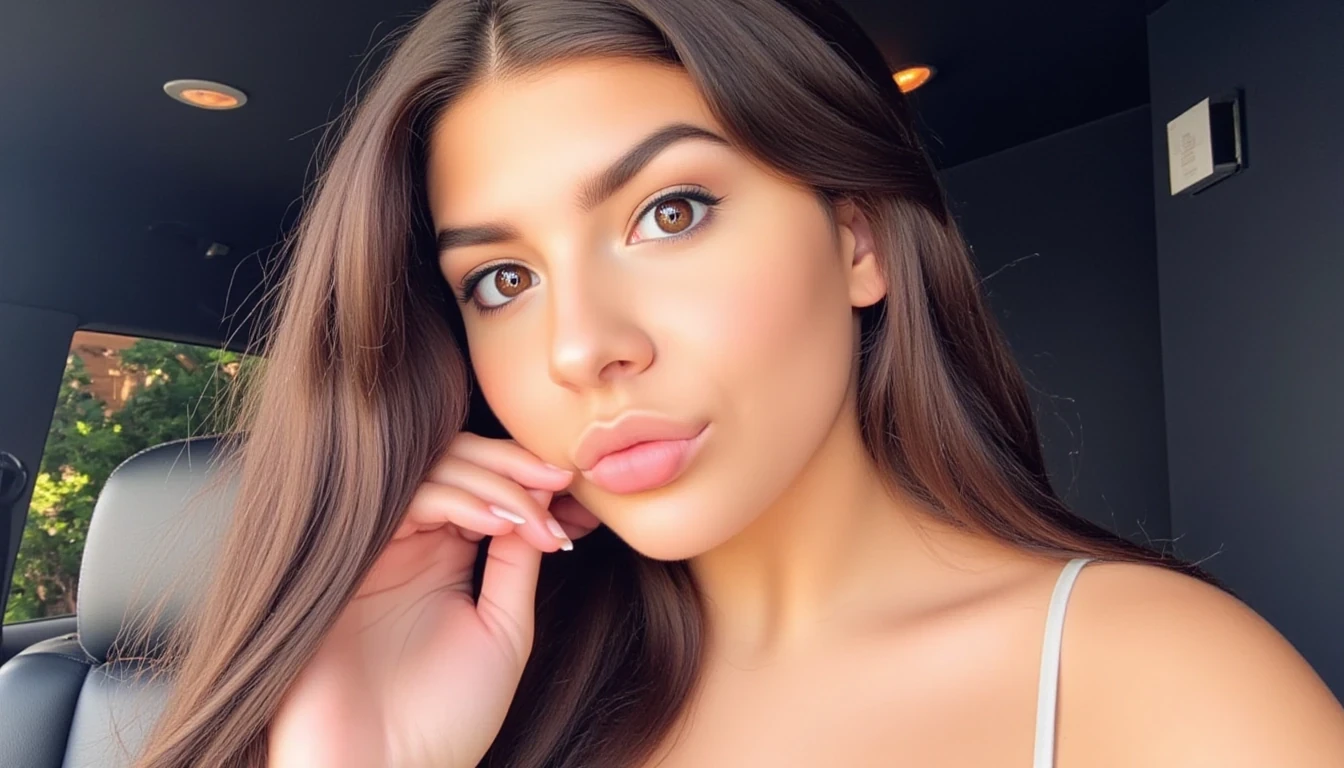 CSTMDL,she should have perfect tear drop shaped boobs,she should have huge boobs,she should be modeling naked on a brightly lit onlyfans shoot,she should be having her picture professionally taken by a camera man, full body pics