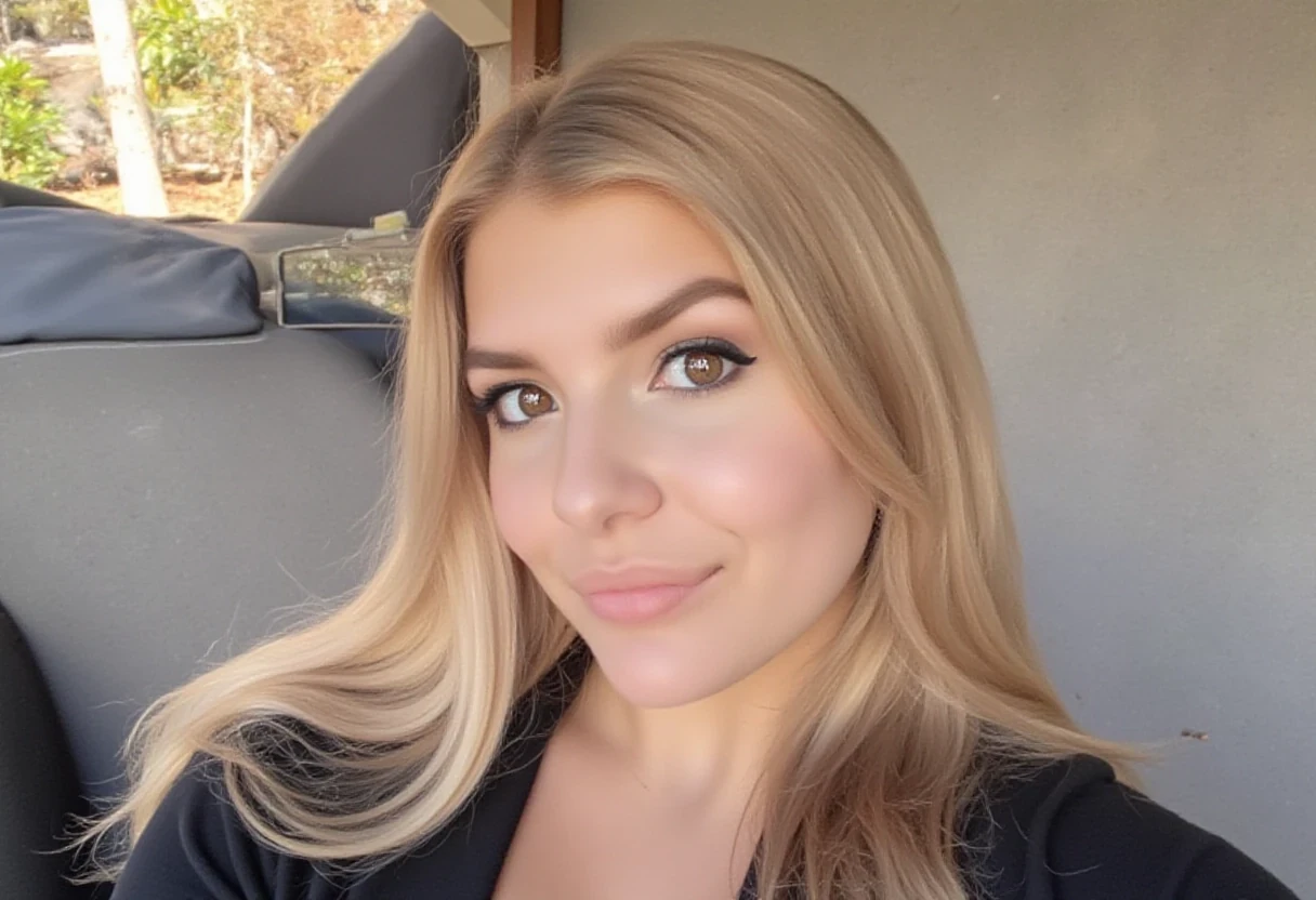 CSTMDL, she should look exactly like the ai trained character “Heather”, score_9, blonde, boring low quality snapchat selfie circa 2015, iPhone pic, 