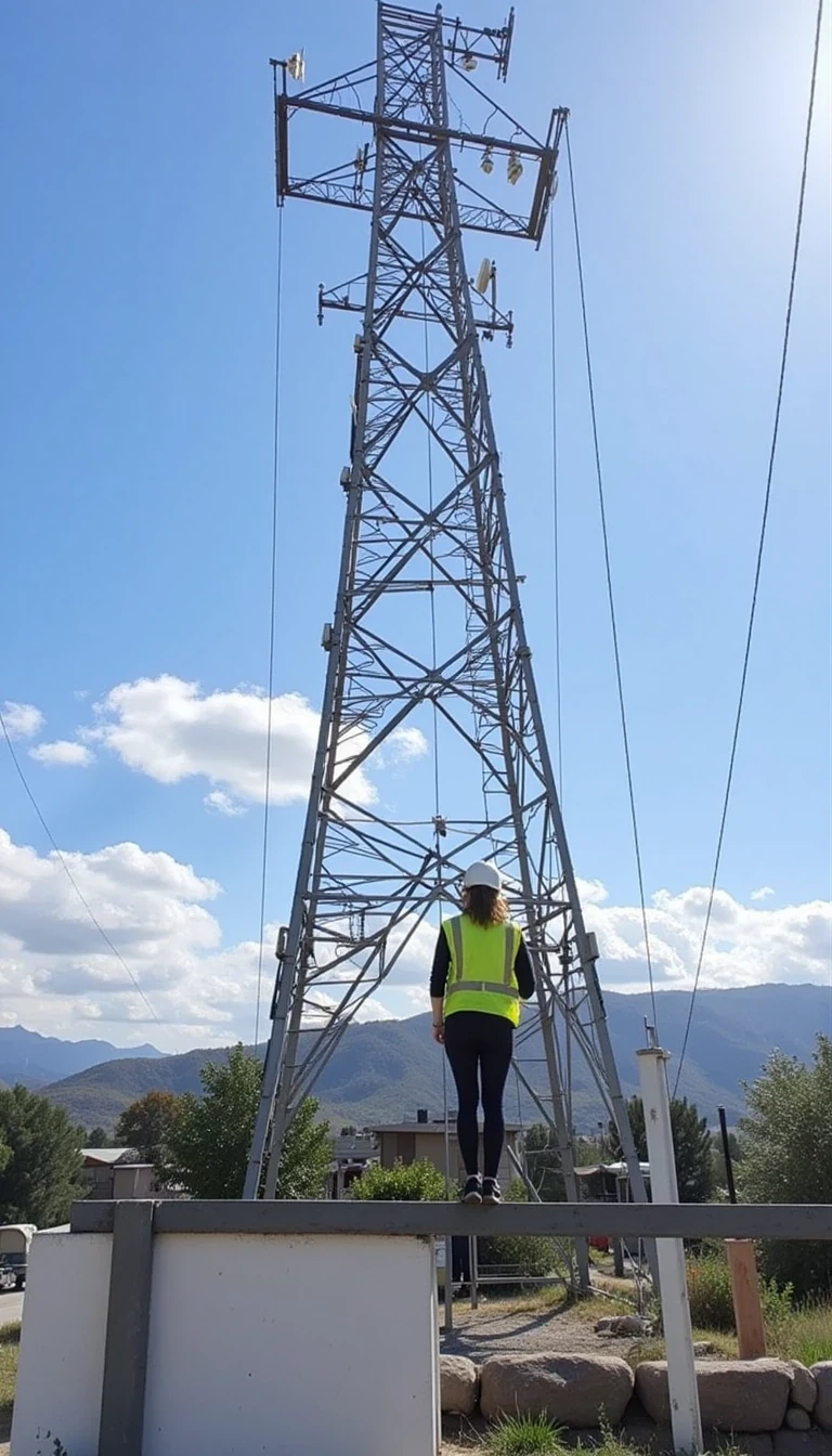 photo of woman CSTMDL at a communication tower site