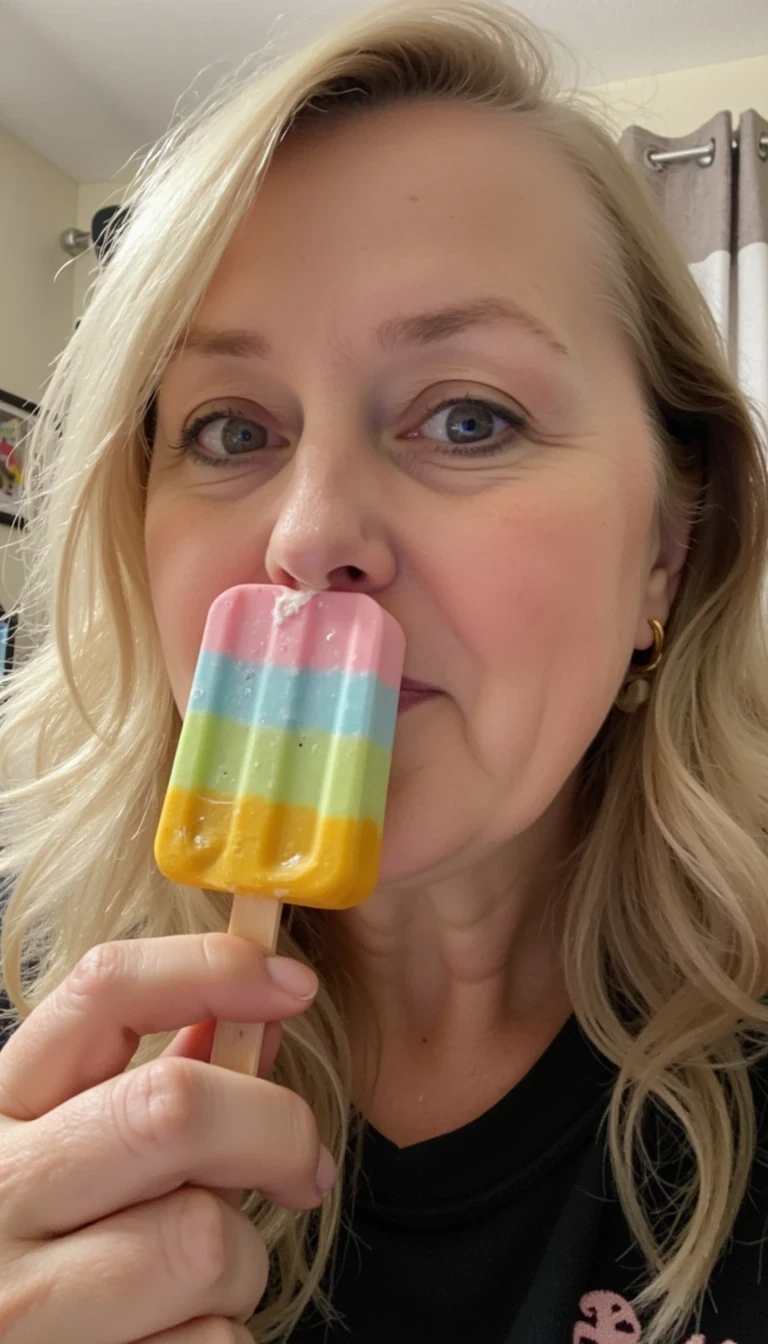 photo of CSTMDL, sucking on popsicle