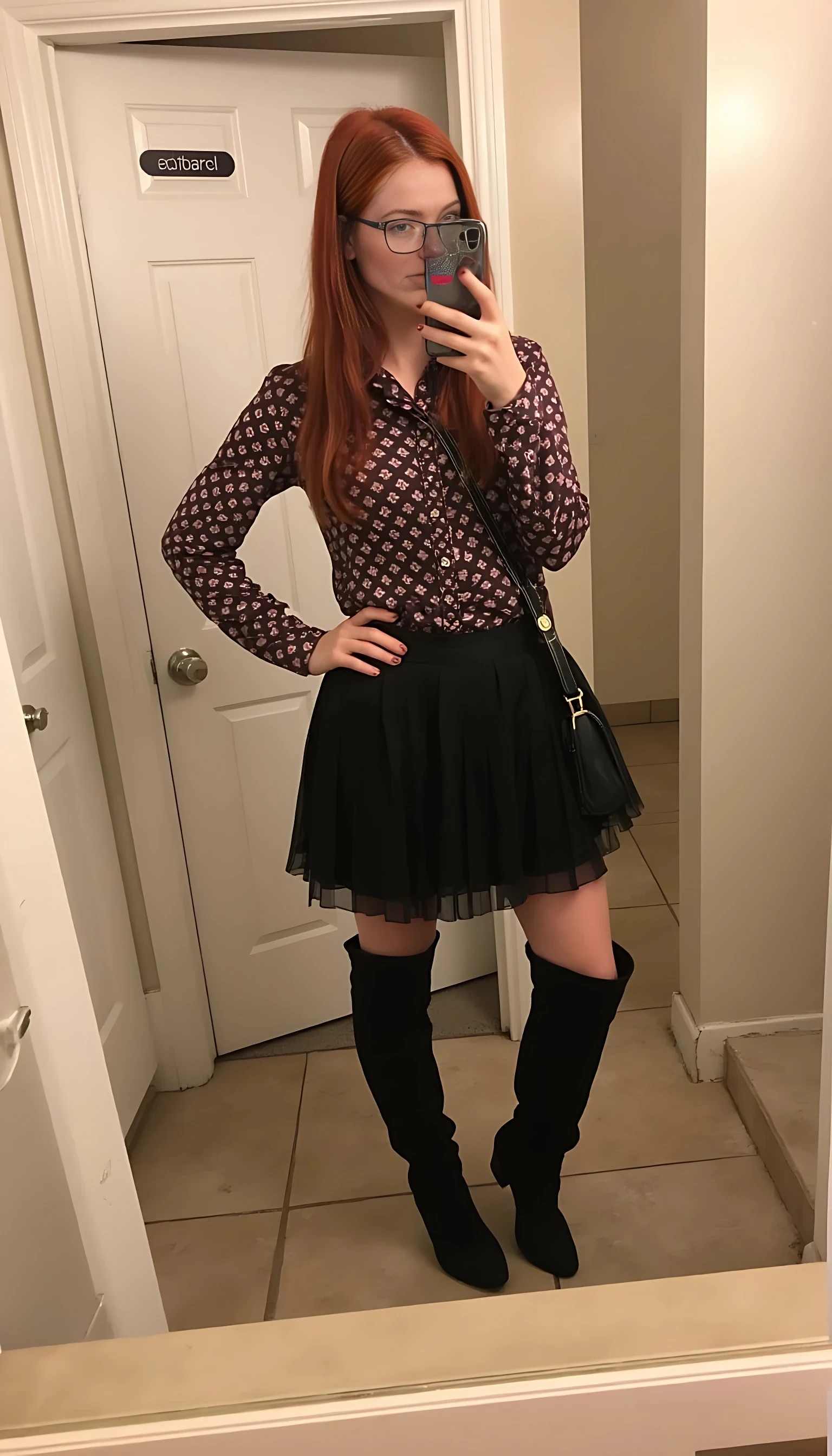 boring low quality snapchat photo circa 2015, Amy Redhead, full outfit