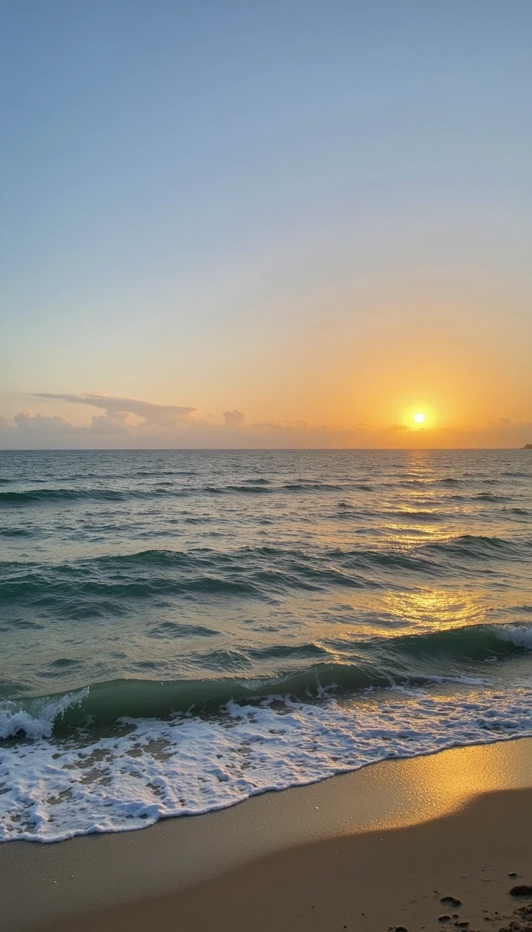 Snapchat quality, beach view, turquoise sunset