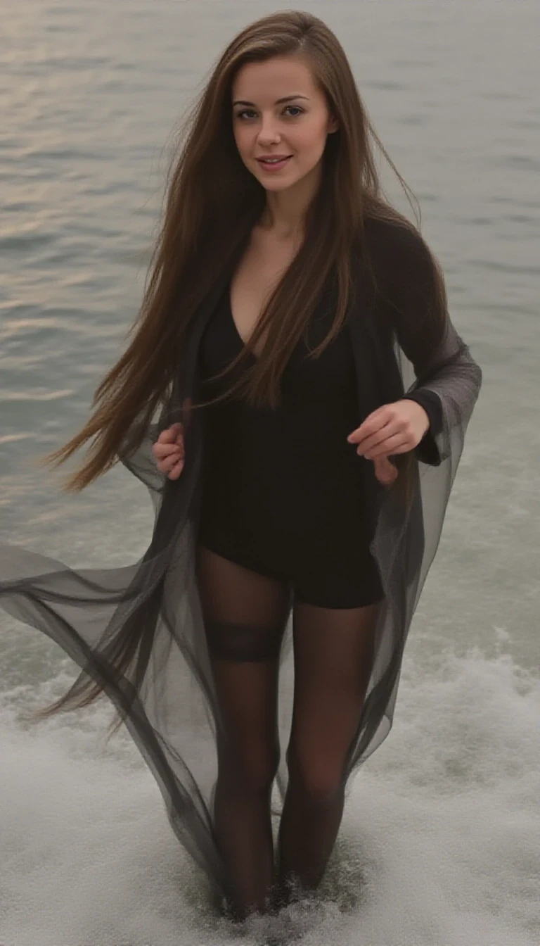 boring low quality snapchat photo circa 2015, woman CSTMDL model wearing (black lingerie garterbelts black lingerie garterbelts black stockings stockings), feminine hourglass in front of luxury villa, suit, classy, intelligent
