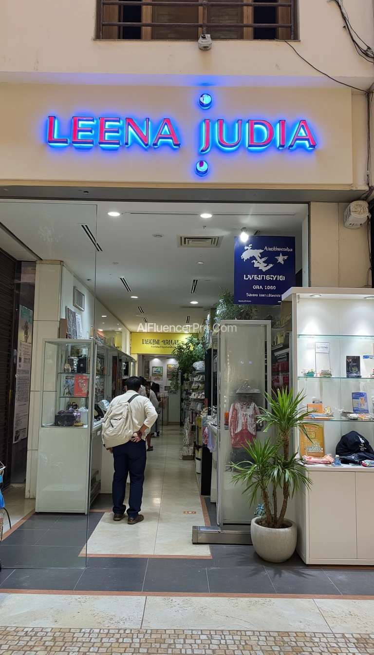 a shop name with LEENA JUDIA , where it is a hospital name in India  