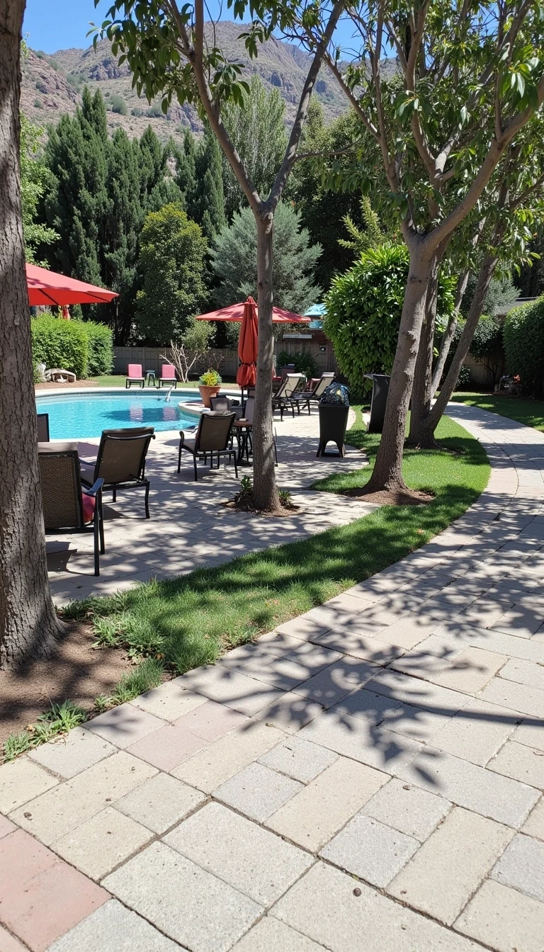 Next to the pool 