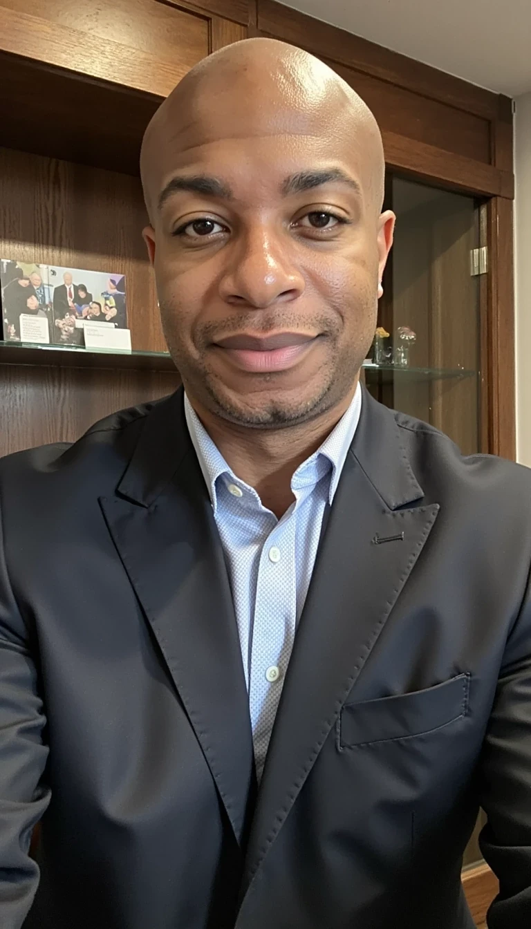 Human filter, in NBA Suite, preppy look and same face of Carter with bald head, real and younger look, cstmdl