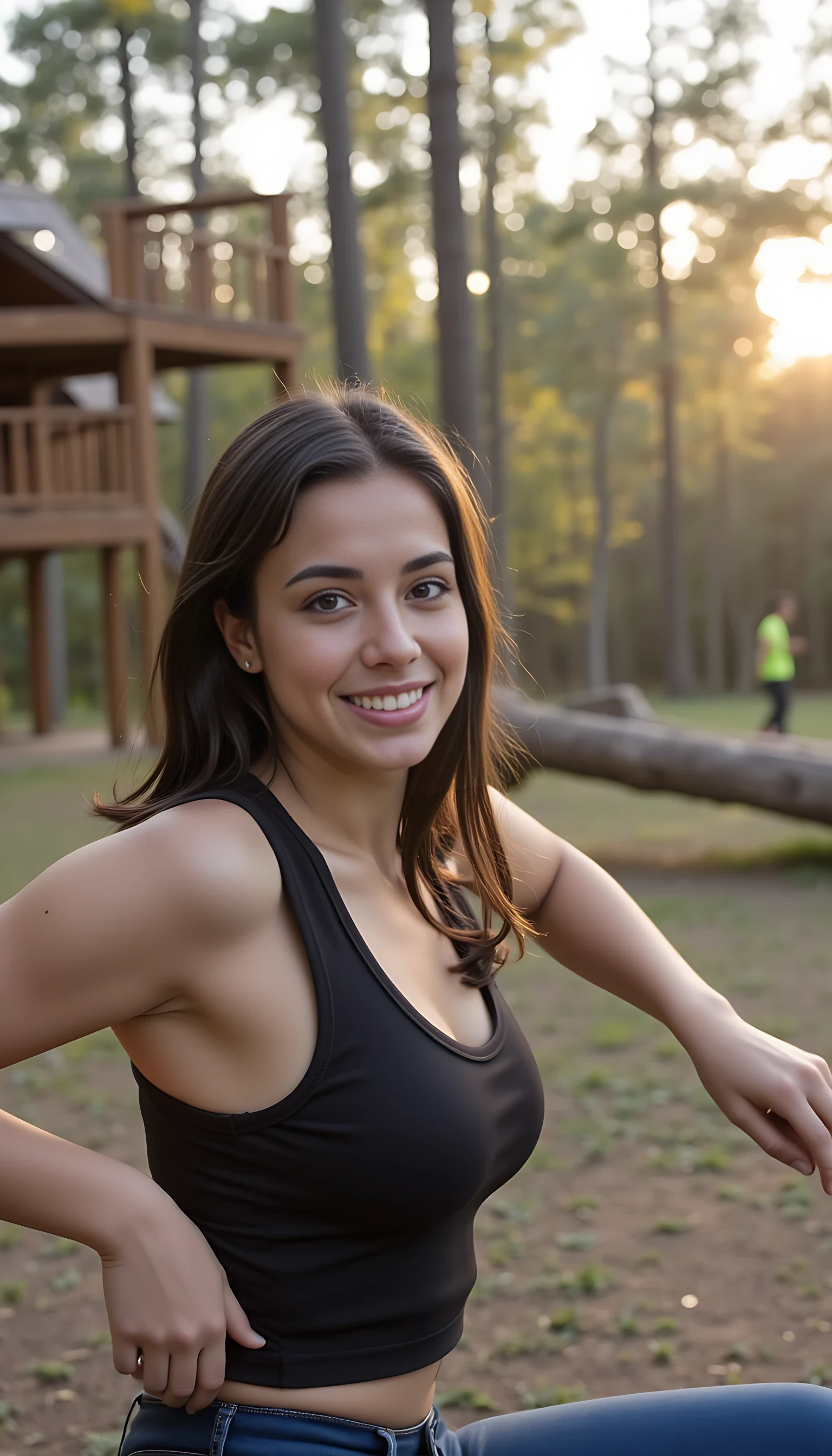 photo of woman CSTMDL,  at an action park 