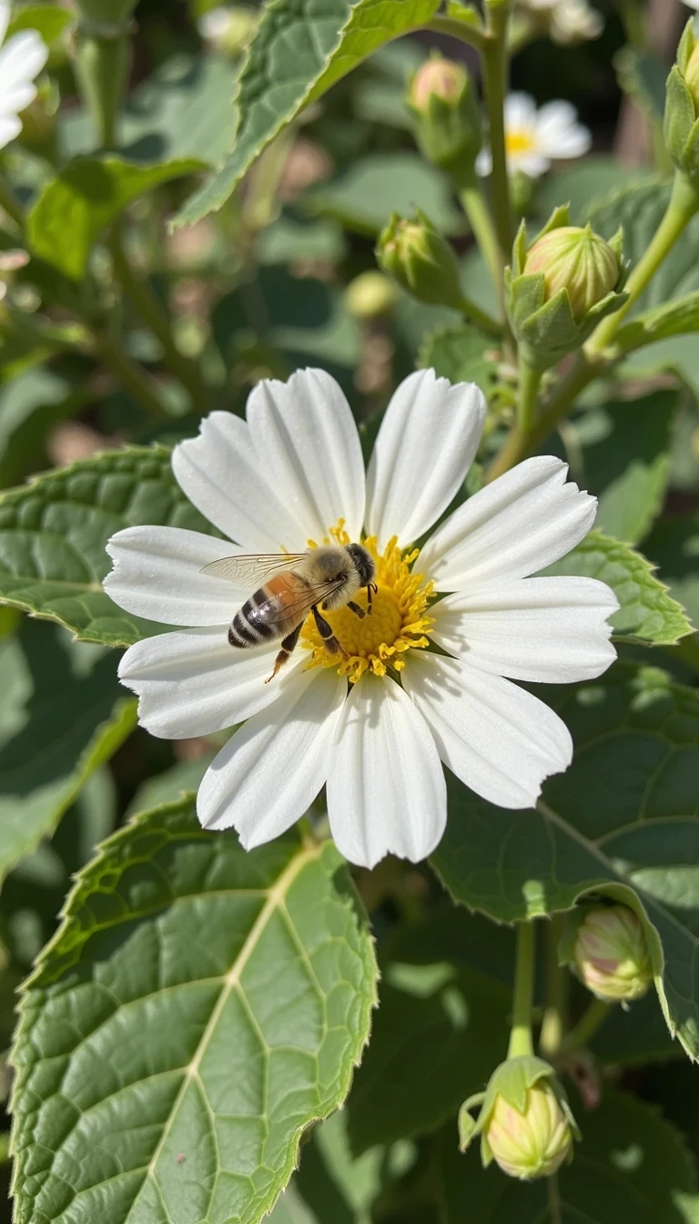 Samuel is outside in the garden. You can clearing see him kissing bees on the mouth. Thousands of bees

