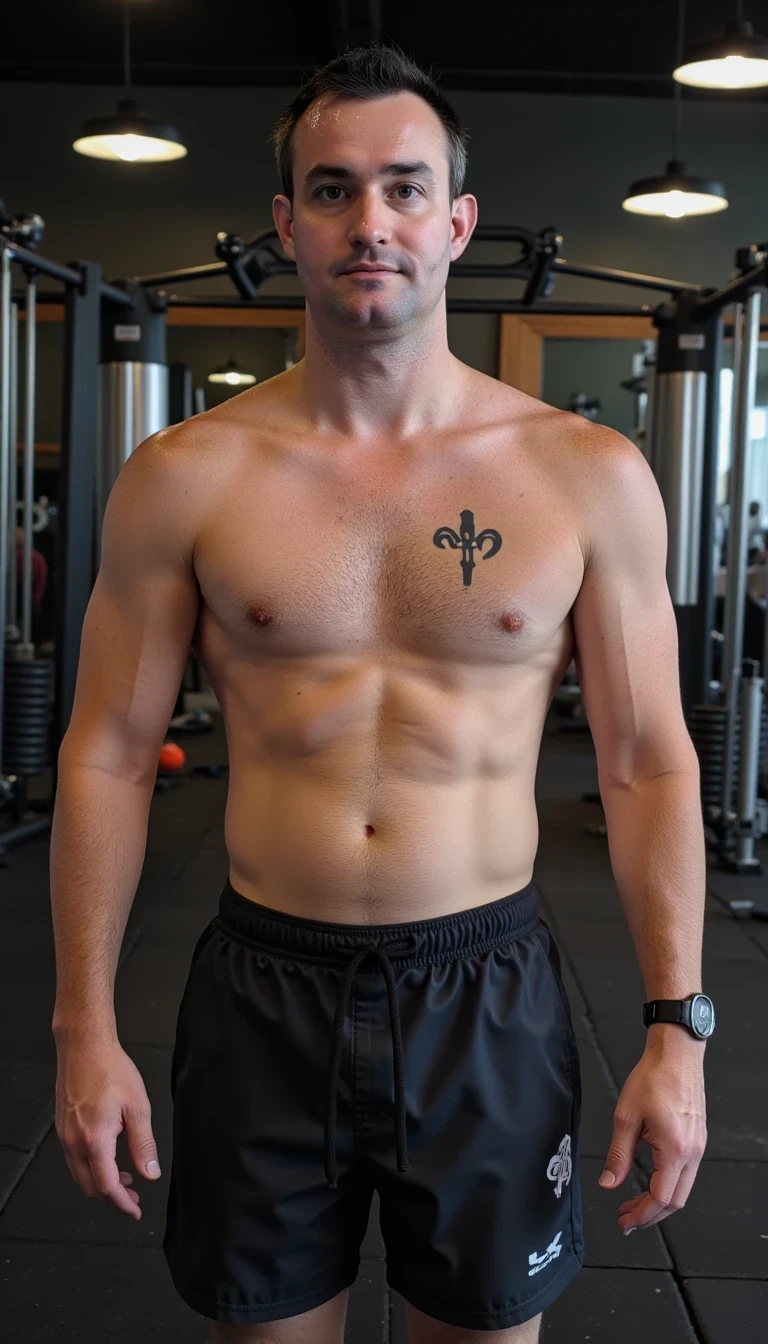 photo of fit man CSTMDL in gym