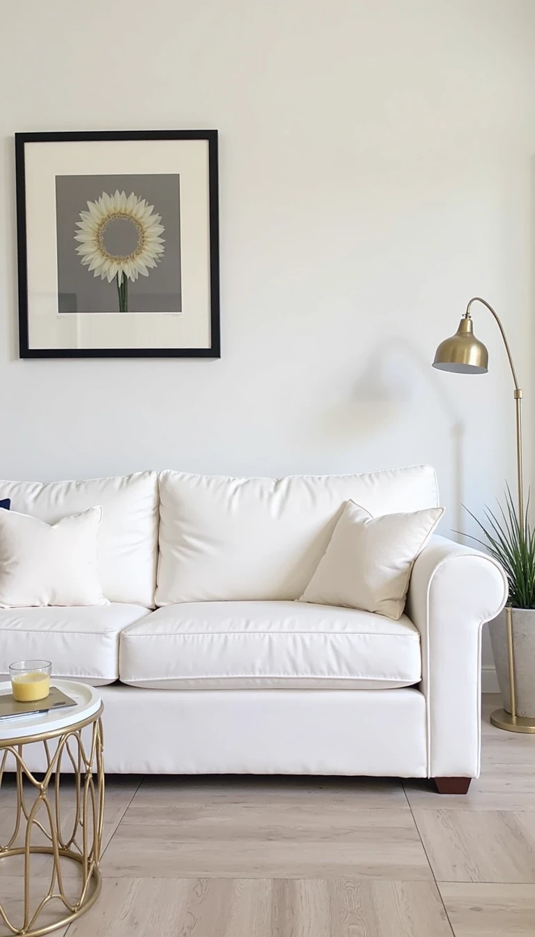 sophia on white sofa