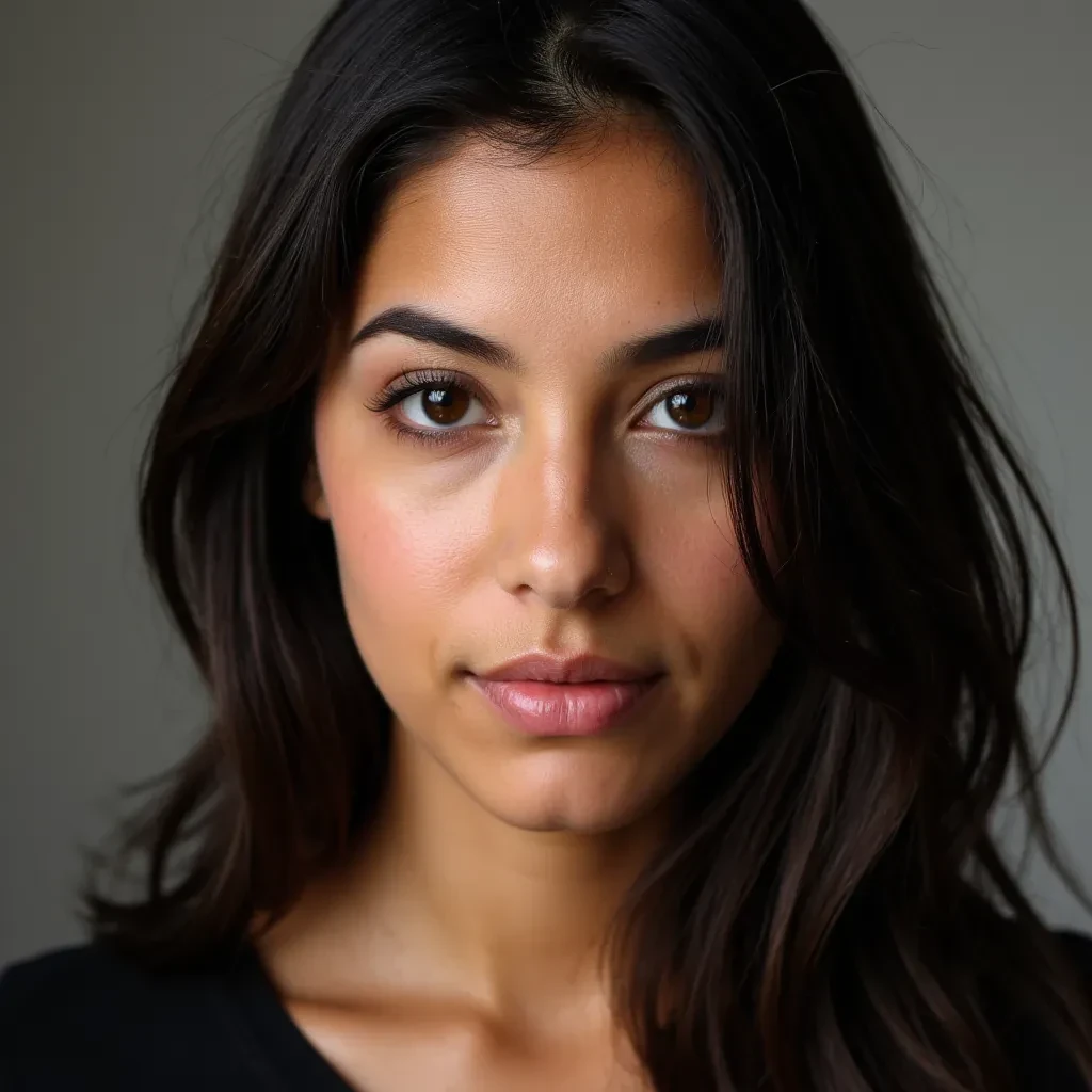 Portrait of a young italian woman similar Latina with stunning face