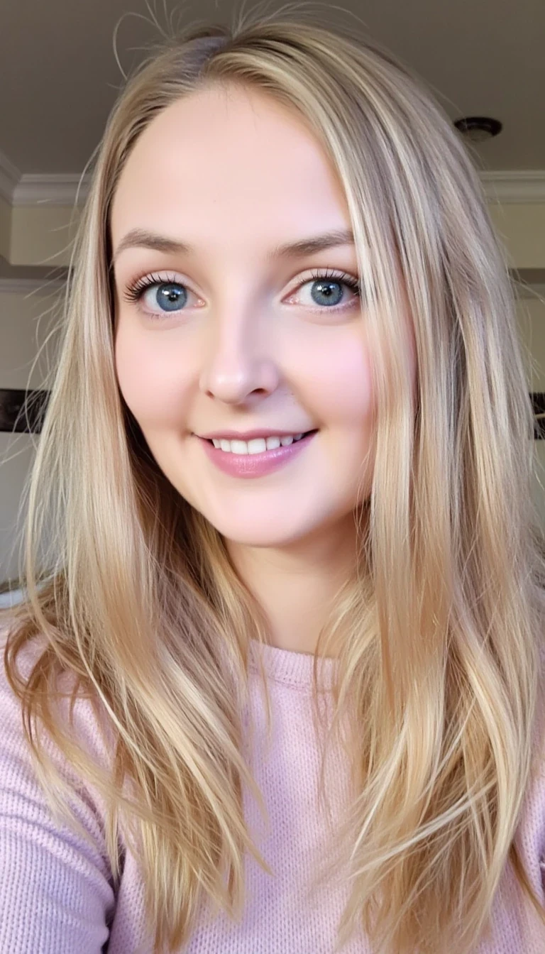 boring low quality snapchat photo circa 2015, cute CSTMDL smiling, long blonde hair, blue eyes, (nude:1.3), anal sex