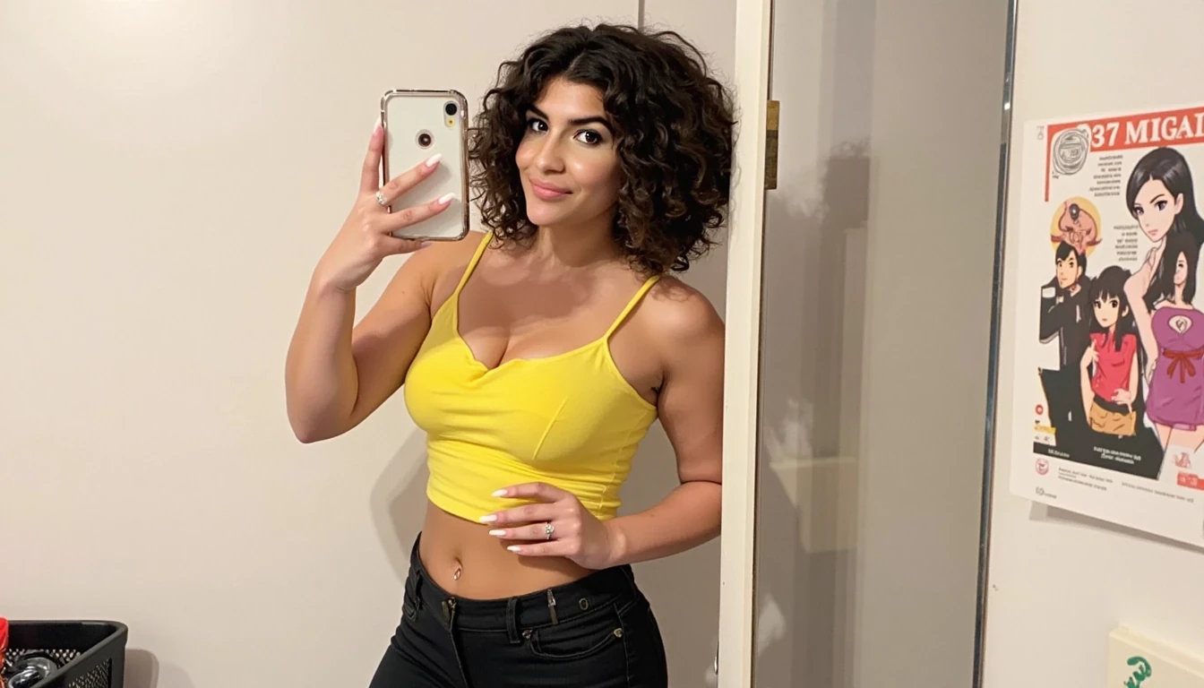 CSTMDL,she should be an anime girl, anime girl,hentai,body like ava addams,huge boobs,yellow tank top