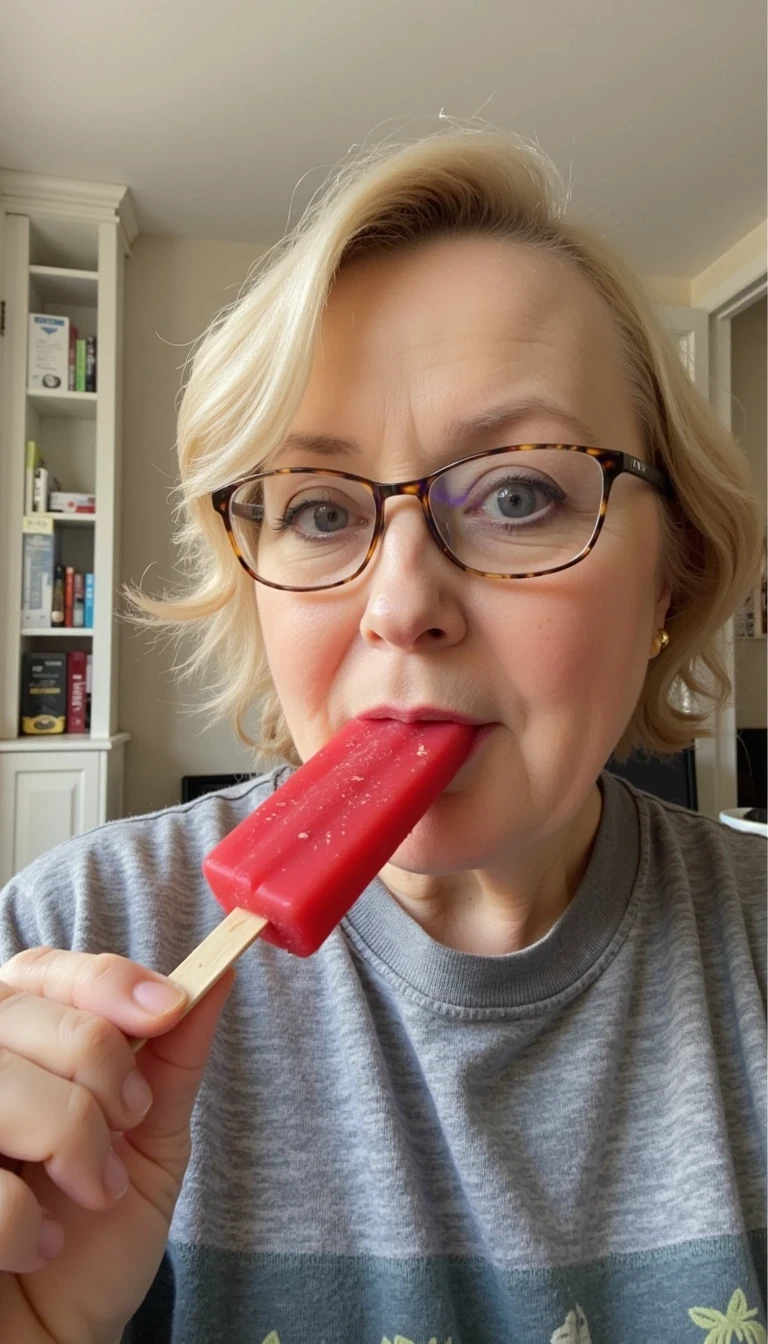 photo of CSTMDL, sucking on popsicle