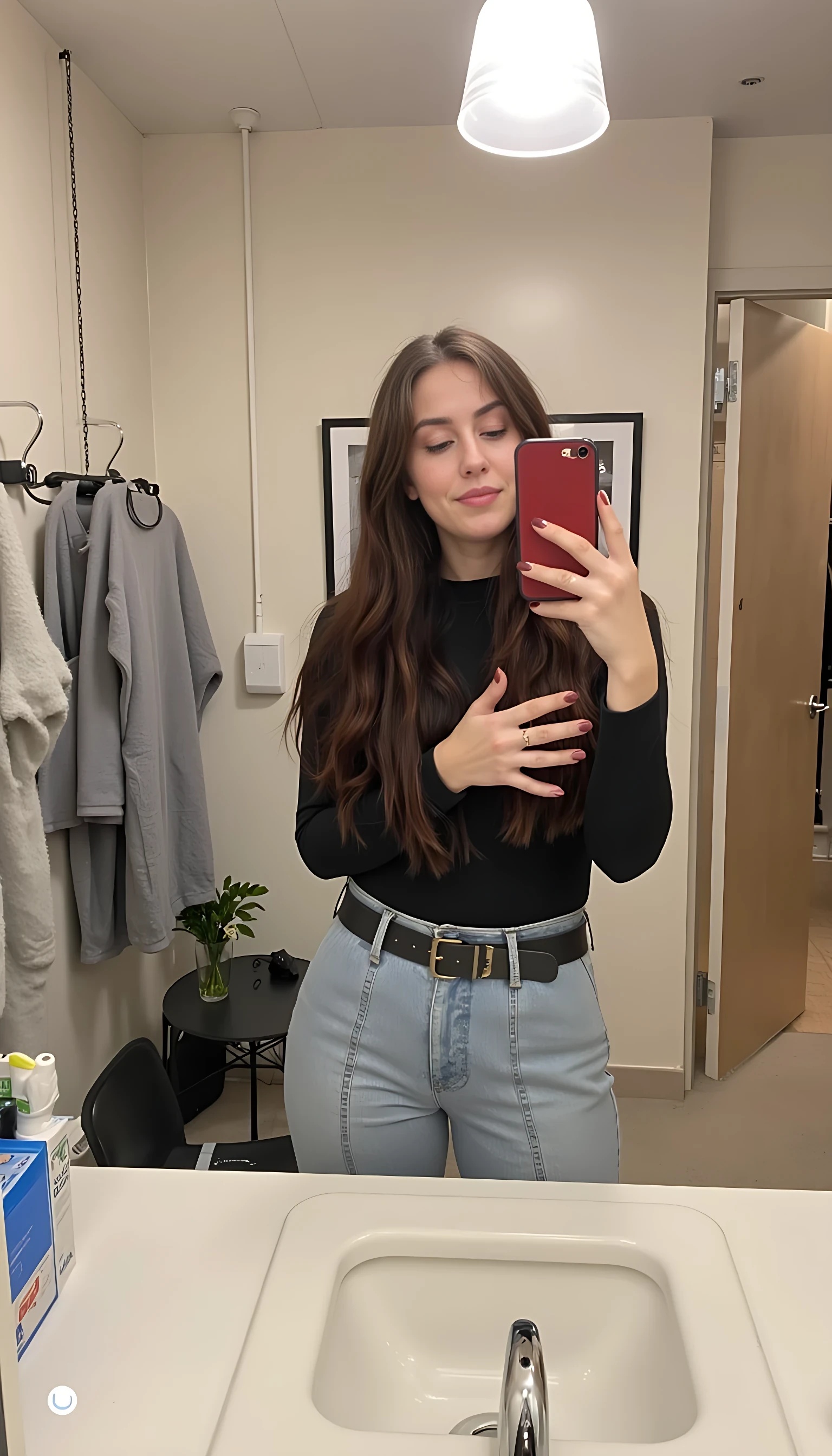 Selfie on a mirror 
