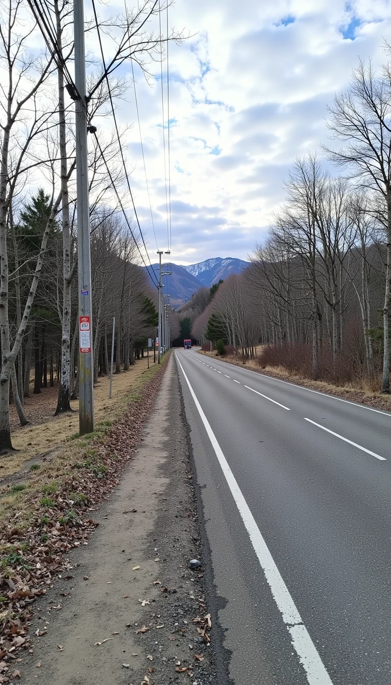 CSTMDL is on a country road in Japan. You can see open countryside in the background.