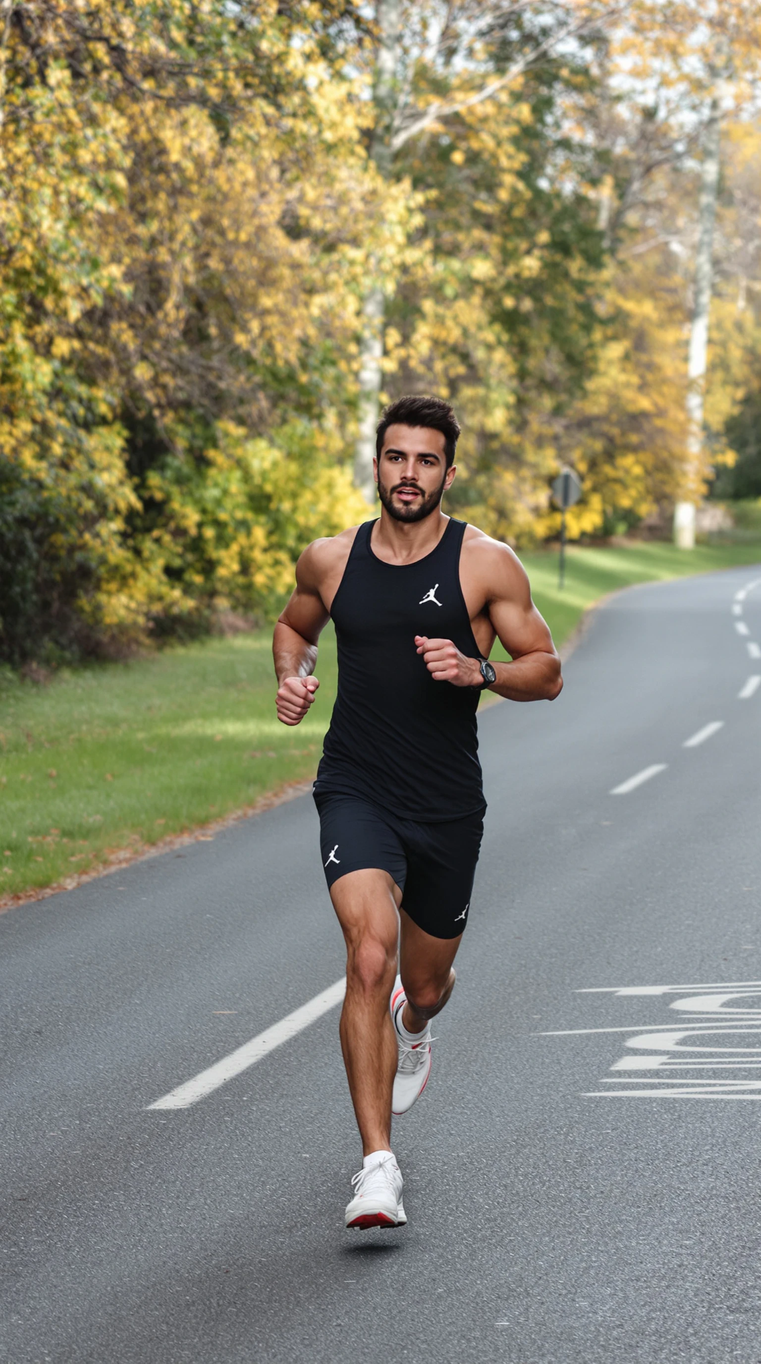 men fitness influencer on the running