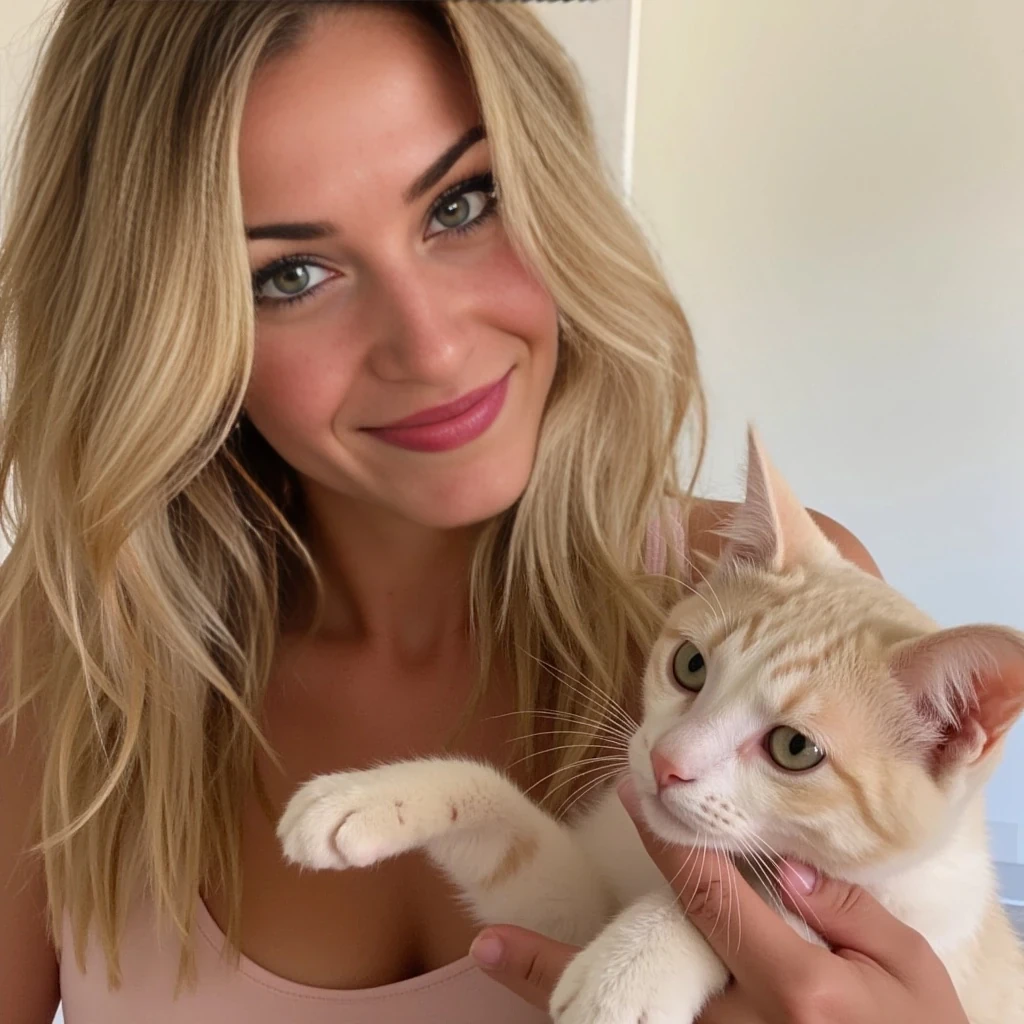 boring low quality snapchat photo circa 2015, cute woman, soft blonde hair, playing with her pussy